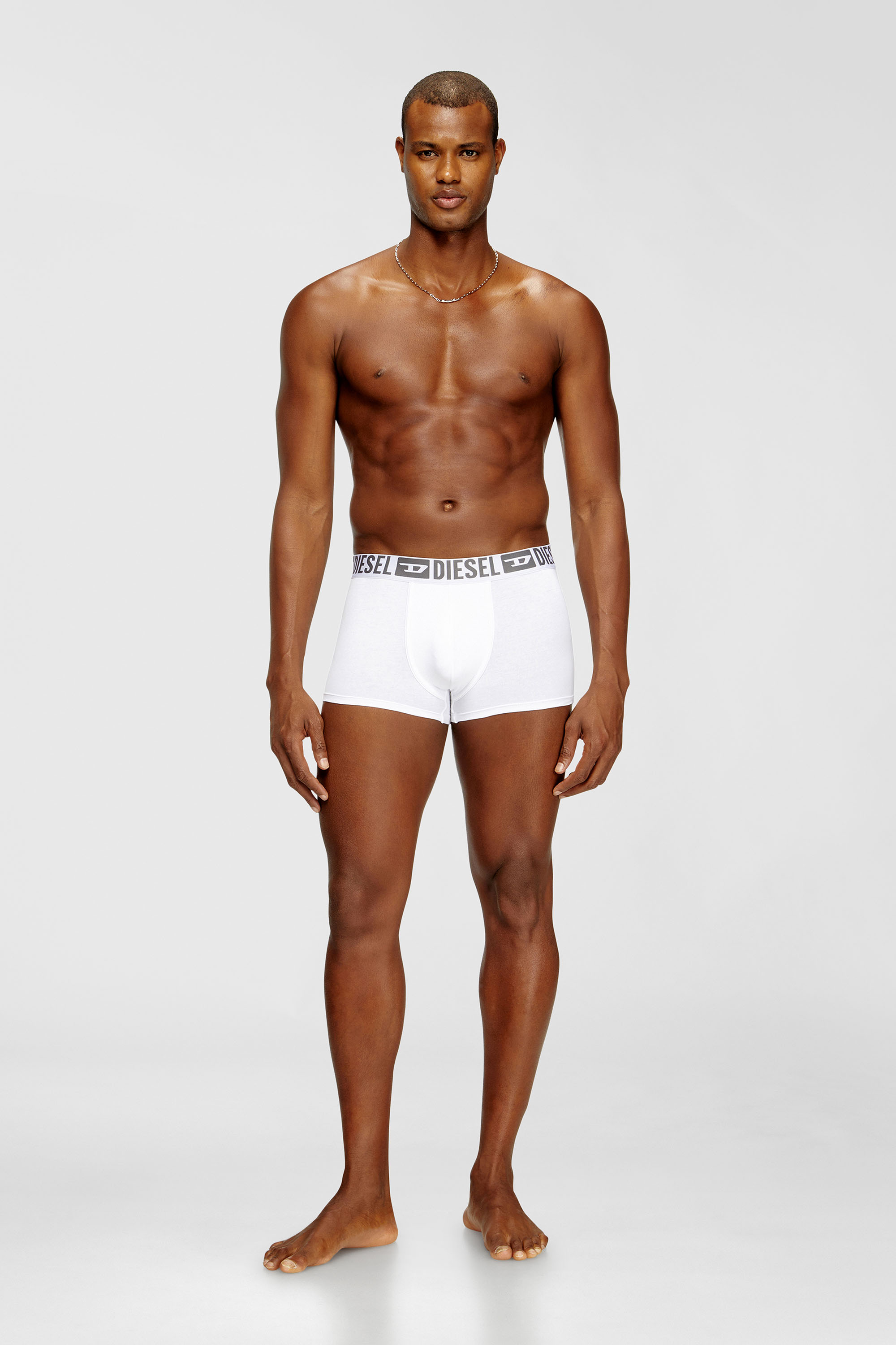 Diesel - MIKE-D-CORE-3PACK, Herren Boxershorts aus Baumwollstretch mit tonalem Bund im Dreierpack in Weiss/Schwarz - 1