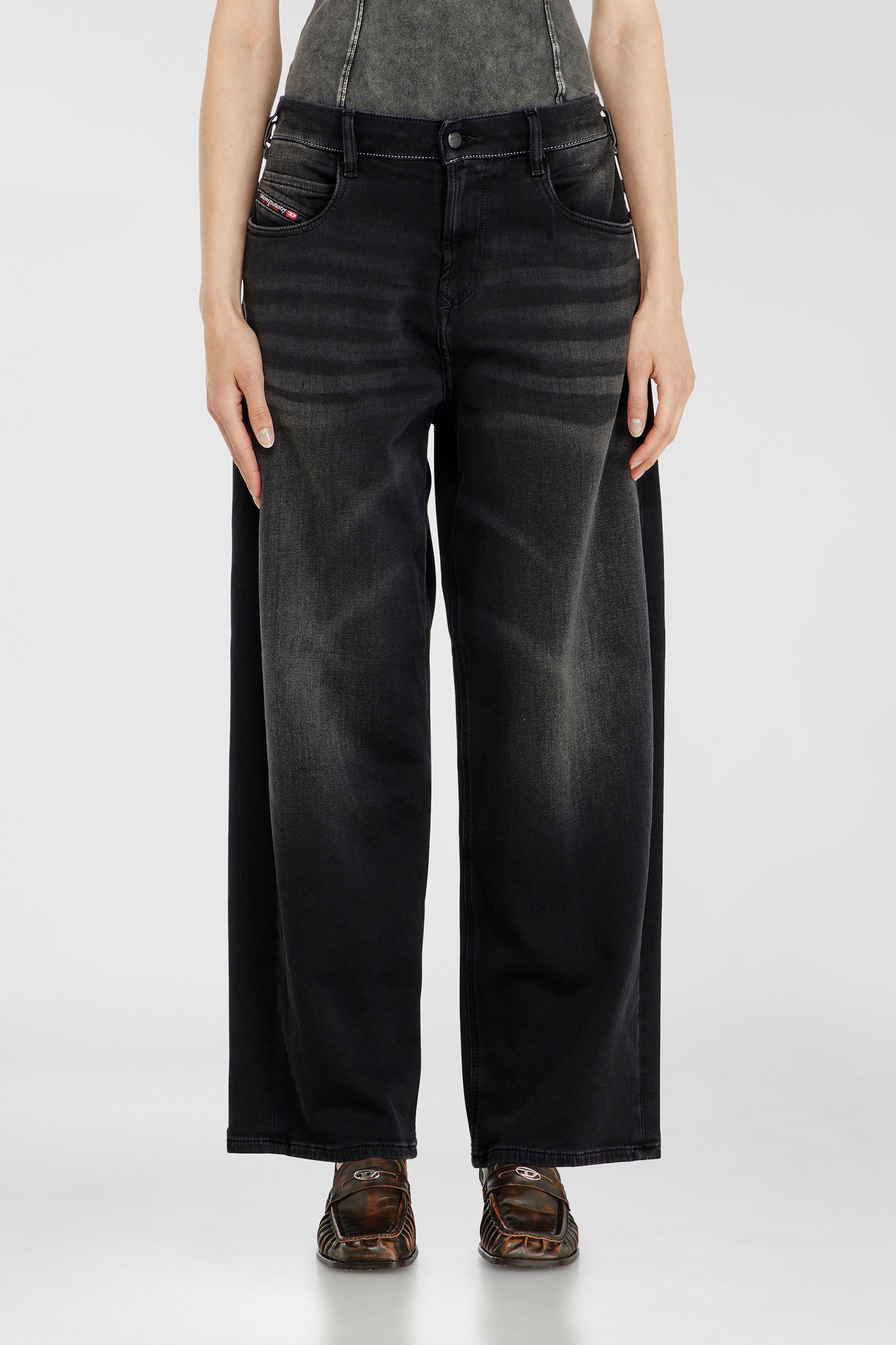 Diesel - Unisex Relaxed 2097 D-Enim-M Joggjeans&reg; 09P90, Schwarz/Dunkelgrau - 2