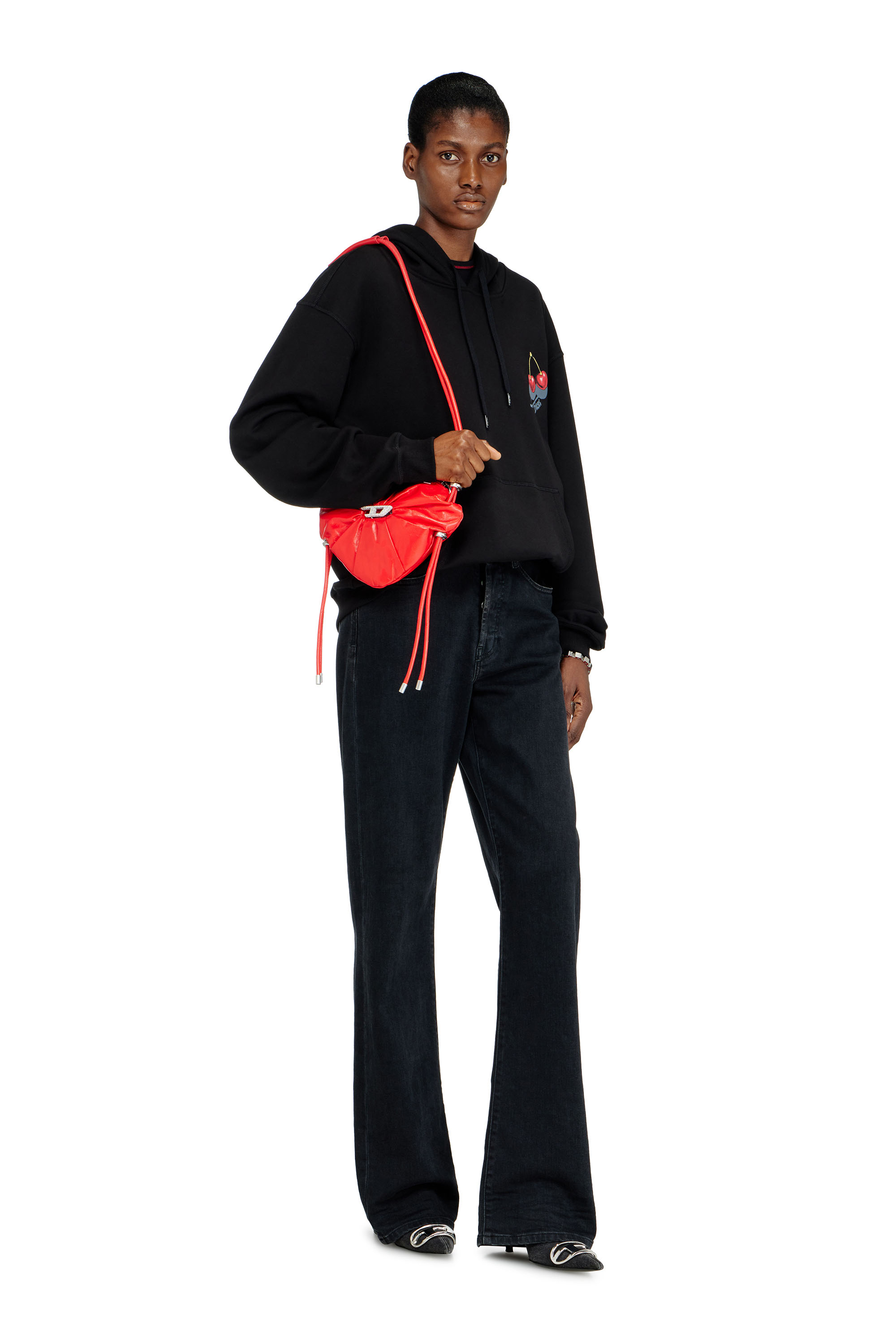 Diesel - SCRUNCH-D HEART, Damen Scrunch-D-Heart Schultertasche aus geknautschtem Leder in Rot - 7