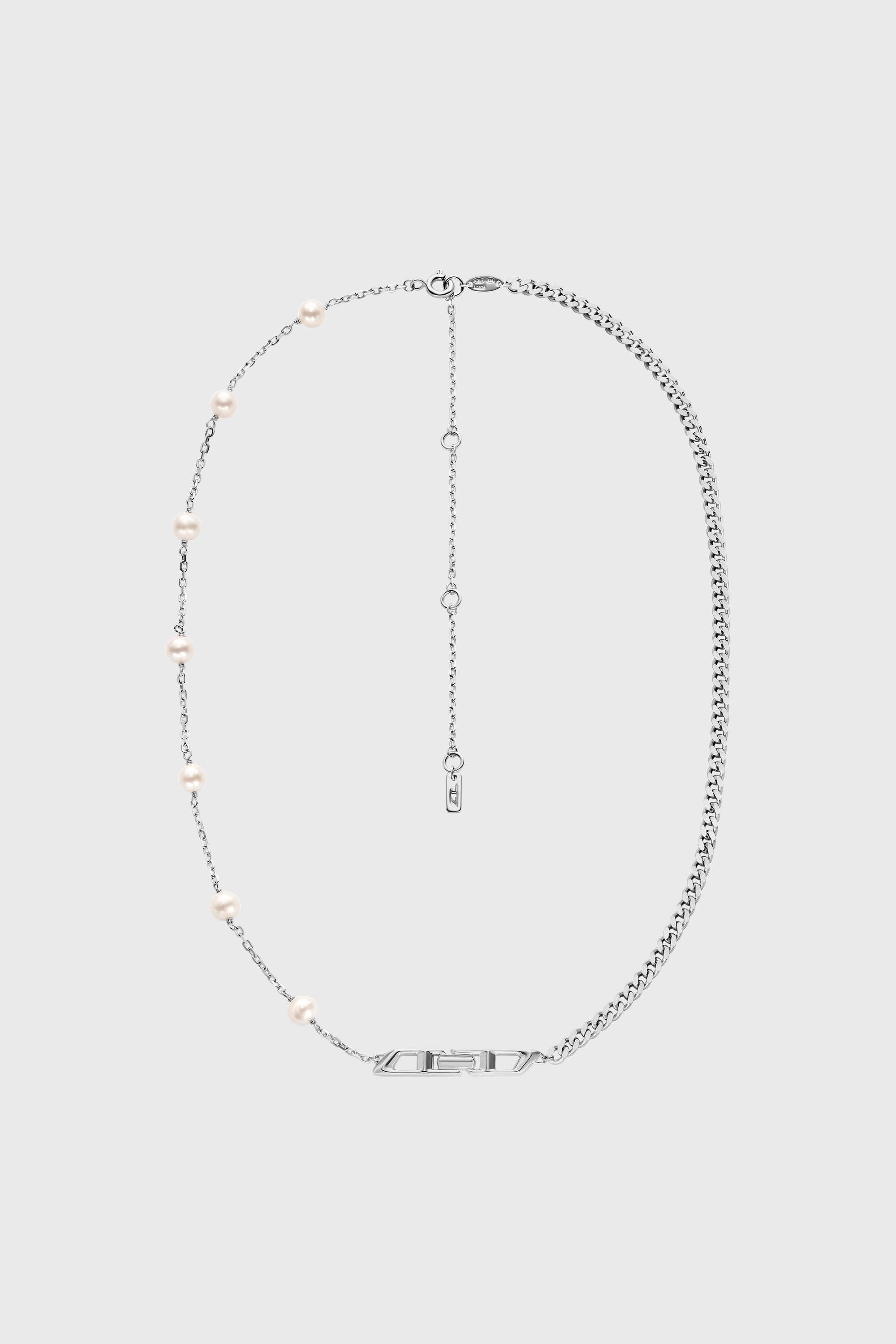 Diesel - DL1373040, Unisex Kettenhalskette aus Sterlingsilber mit Perlen in Silber - 1