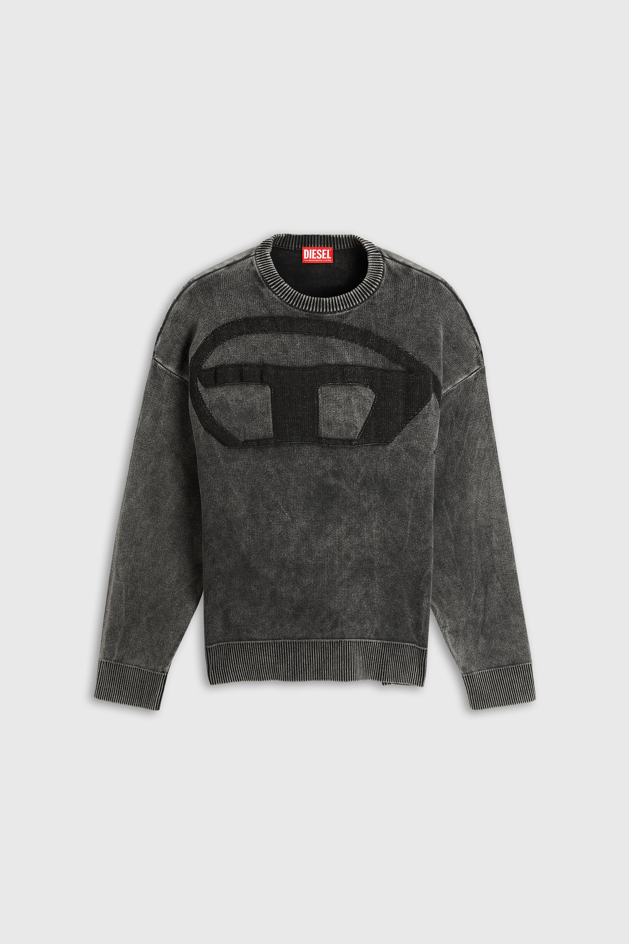 Diesel - K-UTTER, Herren Pullover mit Denim-Effekt und Oval D Logo in Schwarz - 2