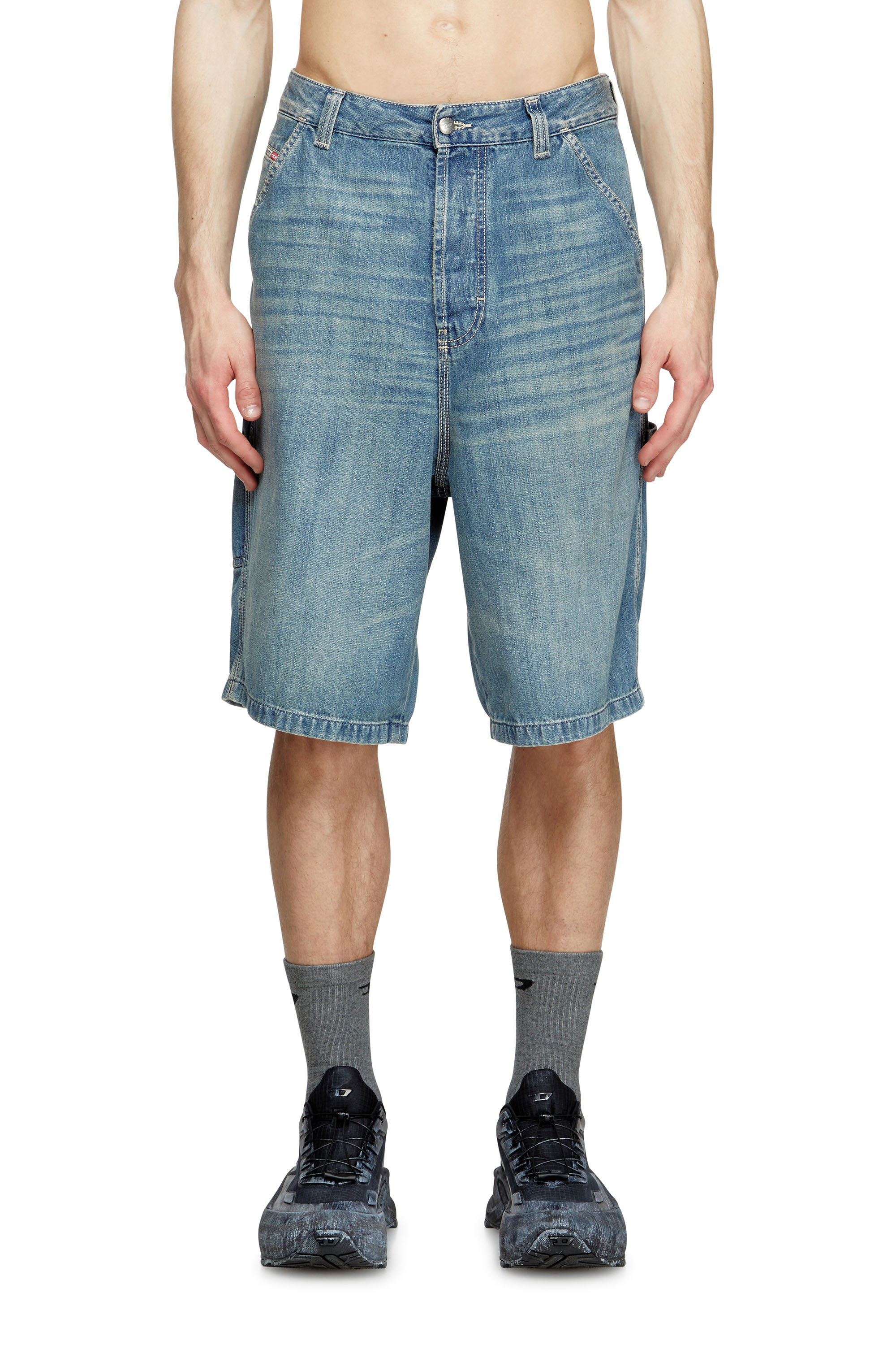Diesel - D-LIVERY-W-SHORT, Man's Utility-style denim shorts in Light Blue - 1