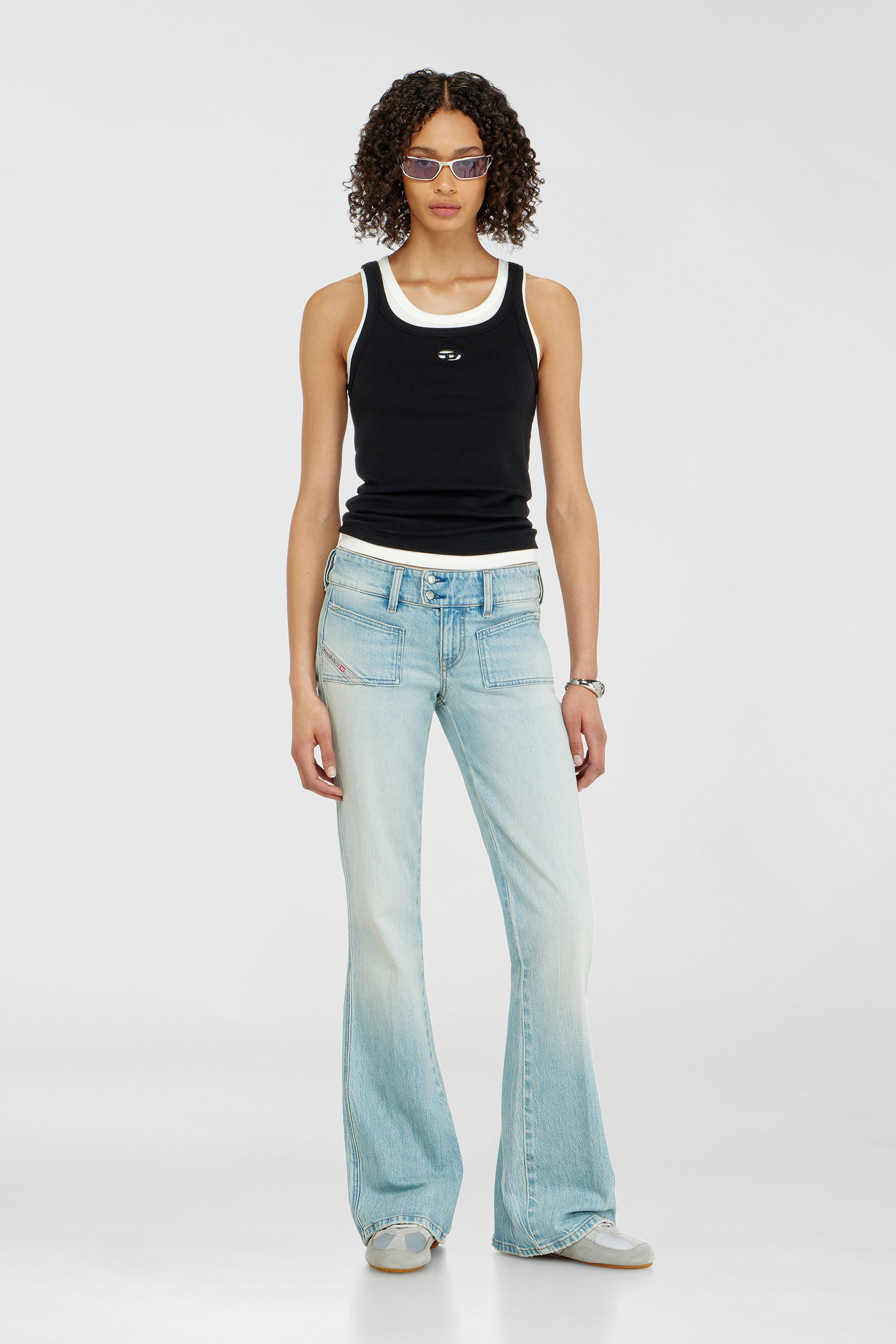 Diesel - D-MILE LOW II W, Damen D-Mile &ndash; Flat-Sneakers mit Wildleder-Overlays in Hellblau - 2