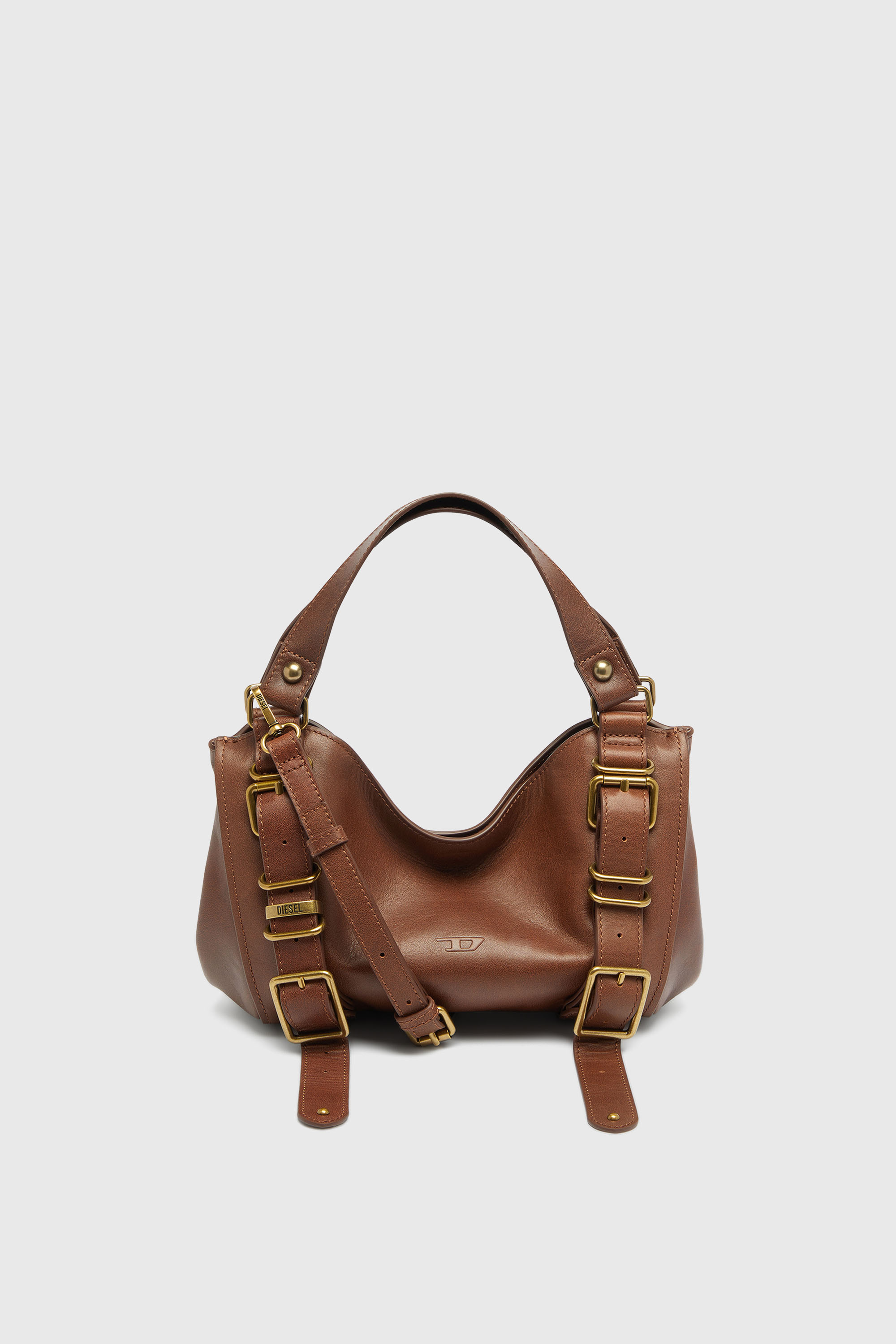 Diesel - D-ONE TOPHANDLE S, Damen D-One-Small Henkeltasche aus behandeltem Leder in Braun - 2