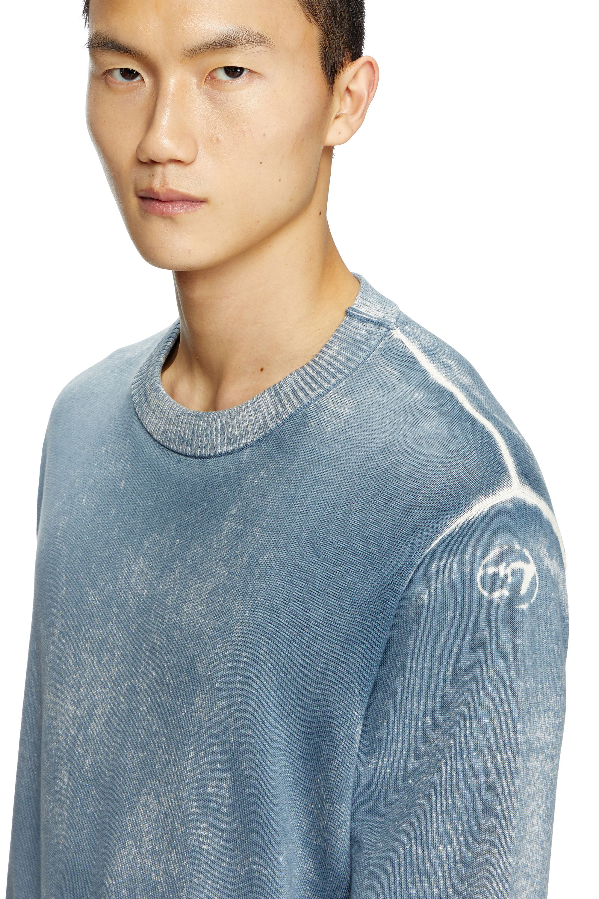 Diesel - K-LARENCE-B, Herren Pullover aus Baumwolle mit Innen-Print in Hellblau - 5