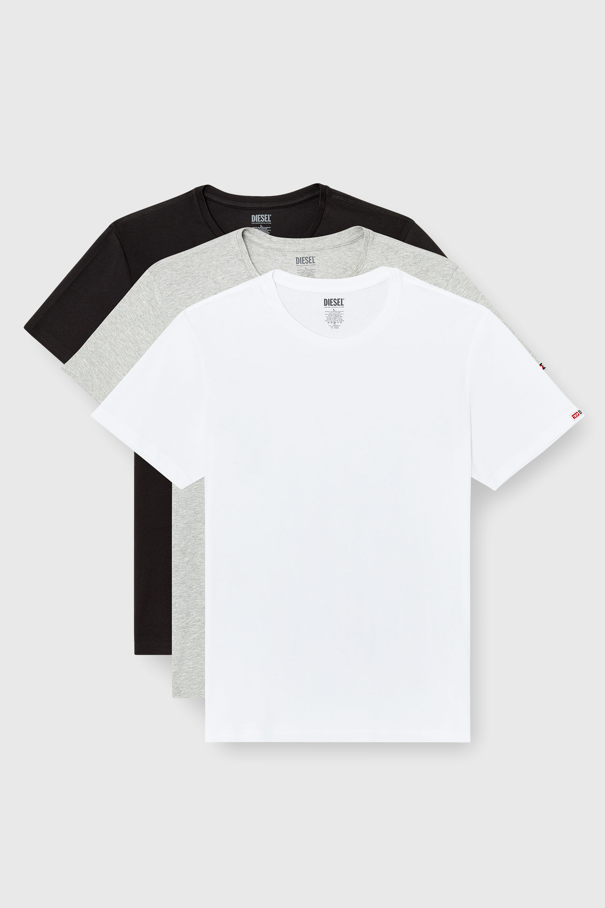 Diesel - RANDAL-D-CORE-3PACK, Herren Set aus 3 T-Shirts aus Baumwolle in Weiss/Grau - 2