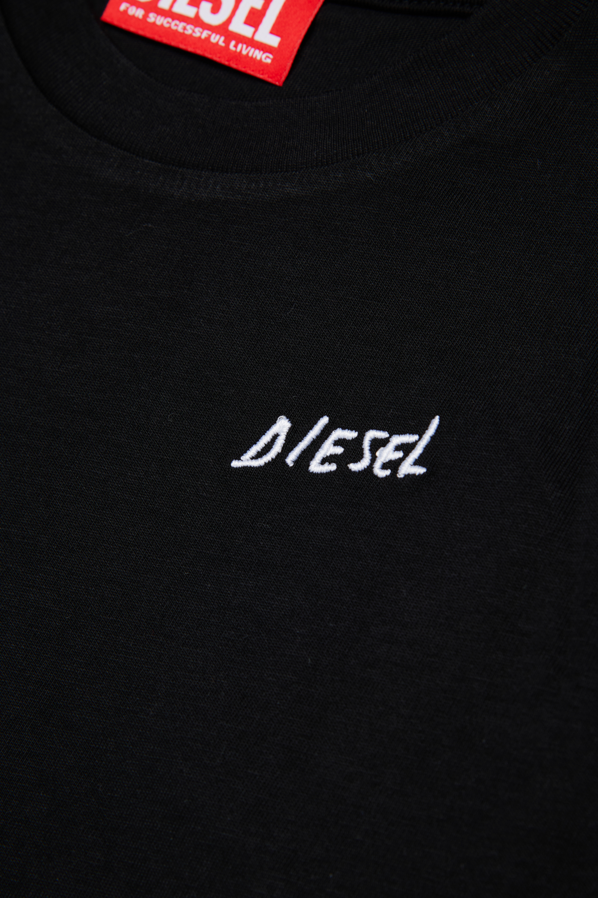 Diesel - TDIEGOSB22LS, Herren Baumwoll-T-Shirt mit gesticktem Logo in Schwarz - 4