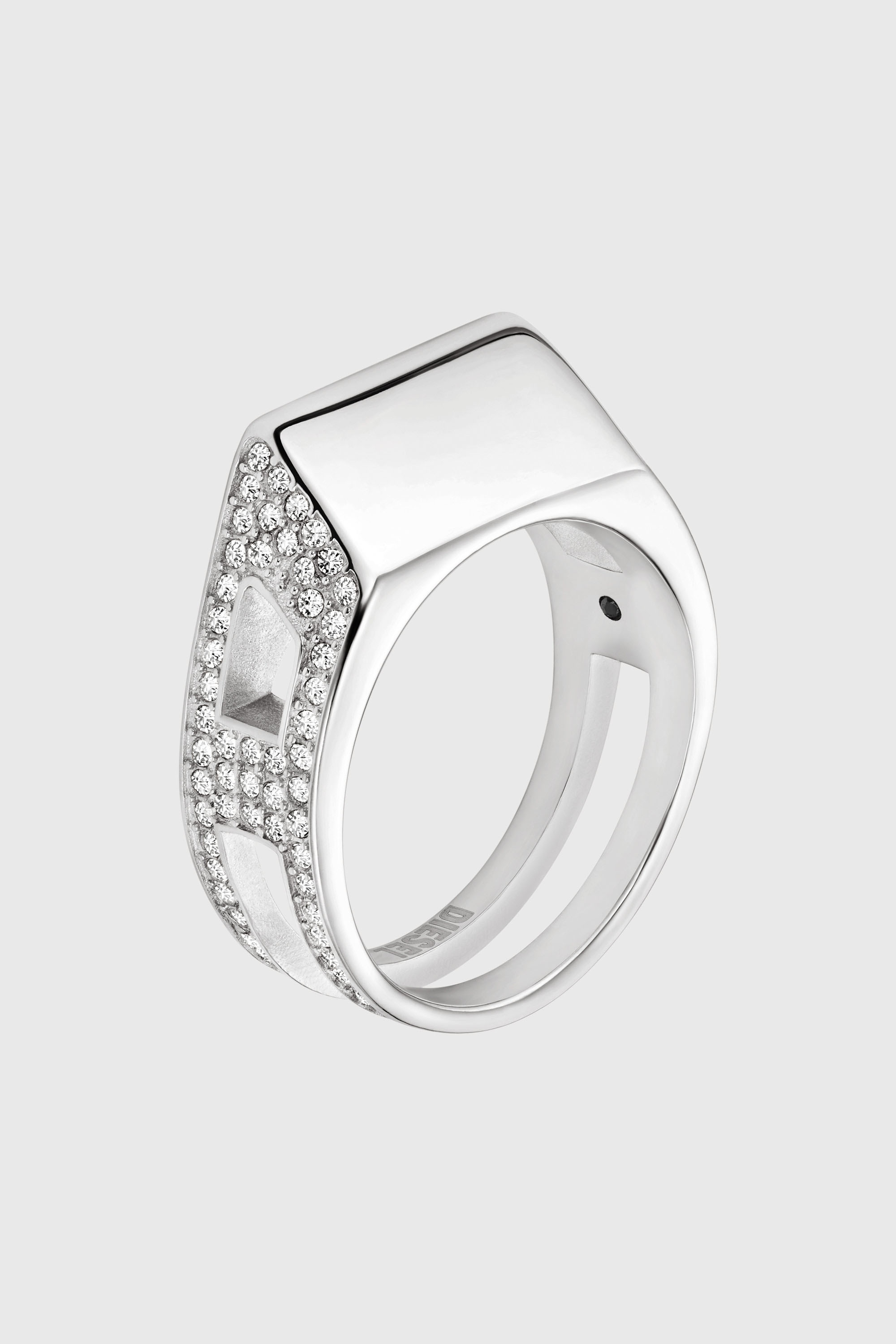 Diesel - DX1740040, Unisex Bandring aus Edelstahl mit Pav&eacute;-Besatz in Silber - 1