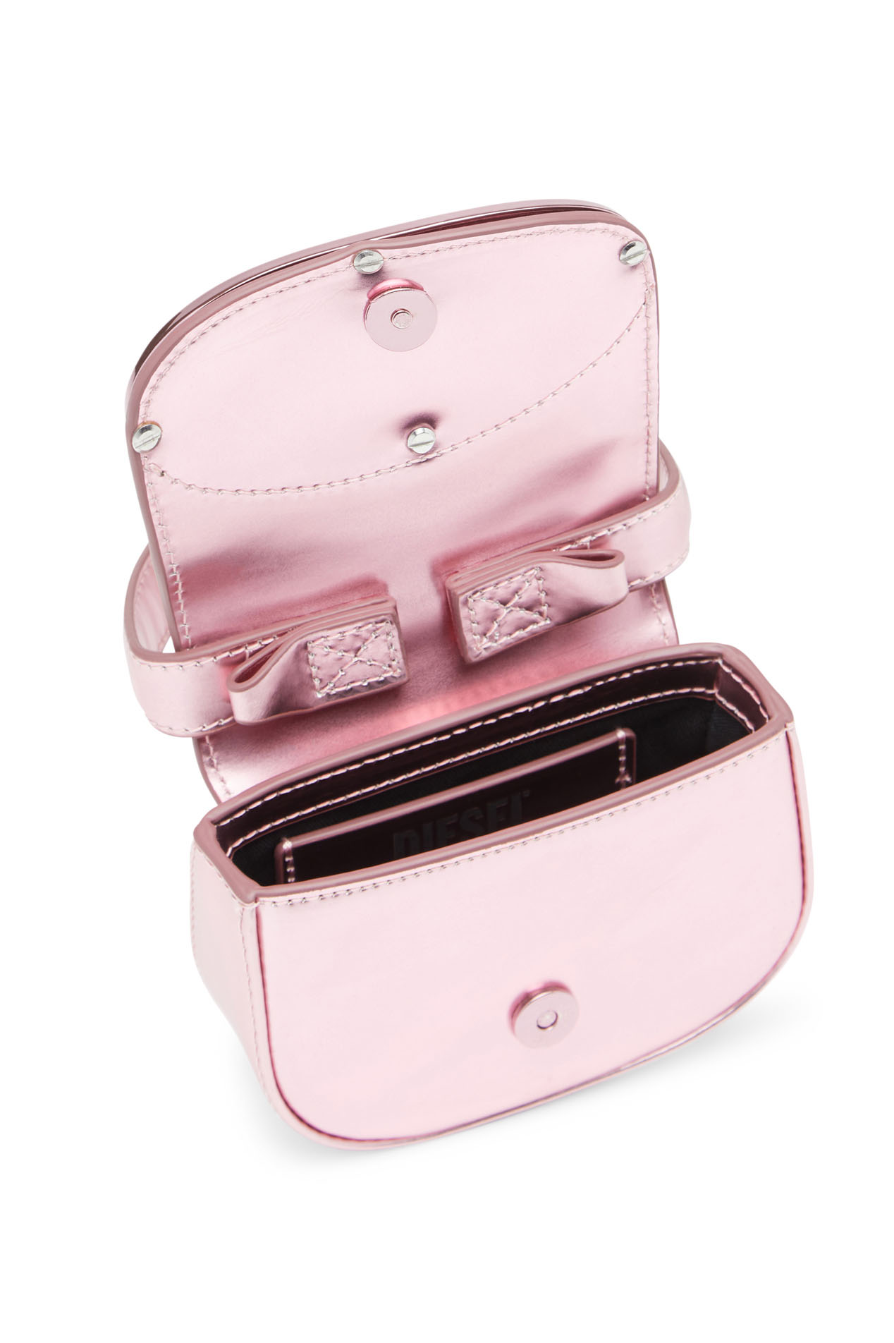 Diesel - 1DR-XS-S, Damen 1DR-XS-S-Ikonische Mini-Tasche aus Leder in Spiegeloptik in Rosa - 3
