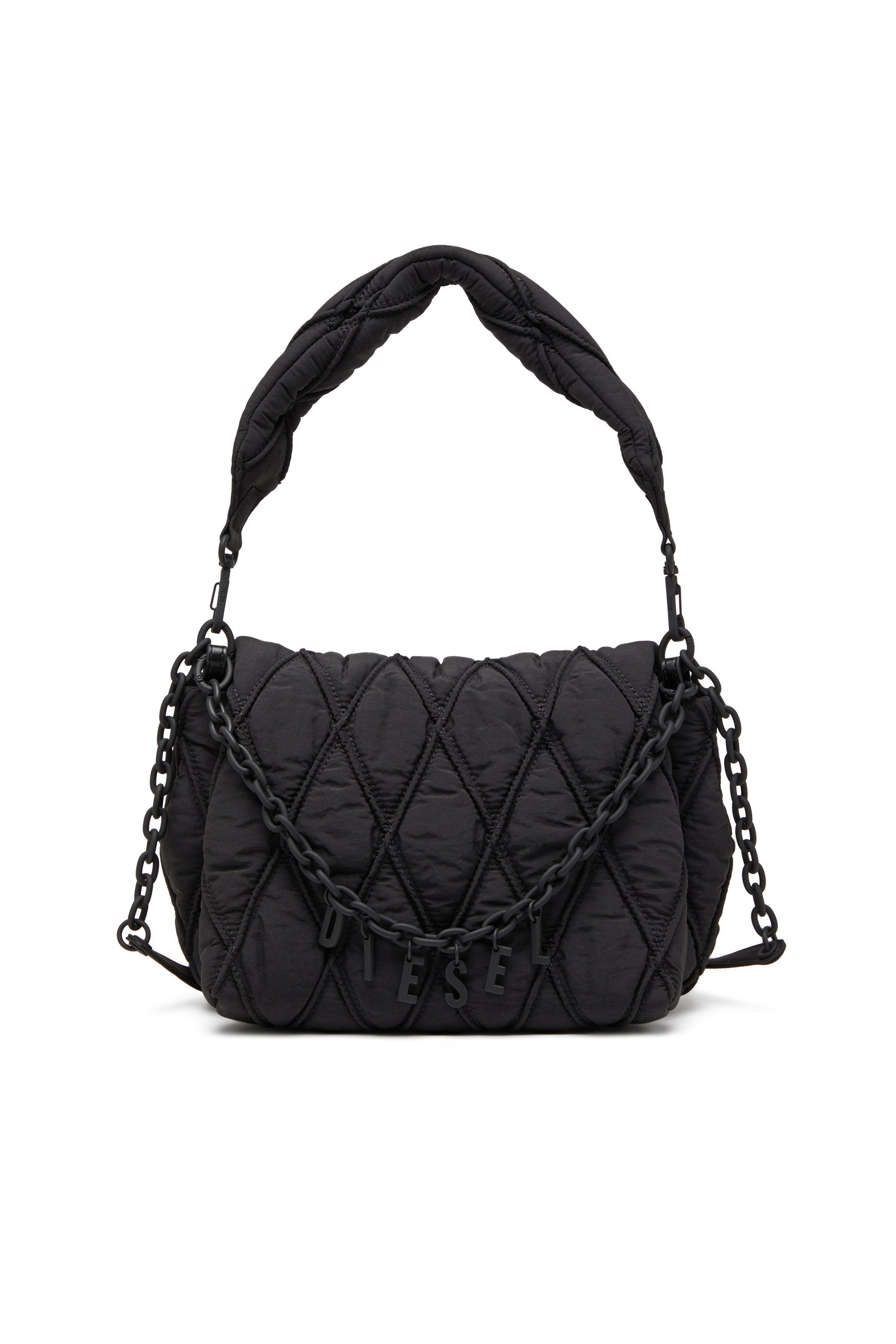 Diesel - CHARM-D SHOULDER M, Damen Charm-D M-Schultertasche aus gestepptem Nylon in Schwarz - 2