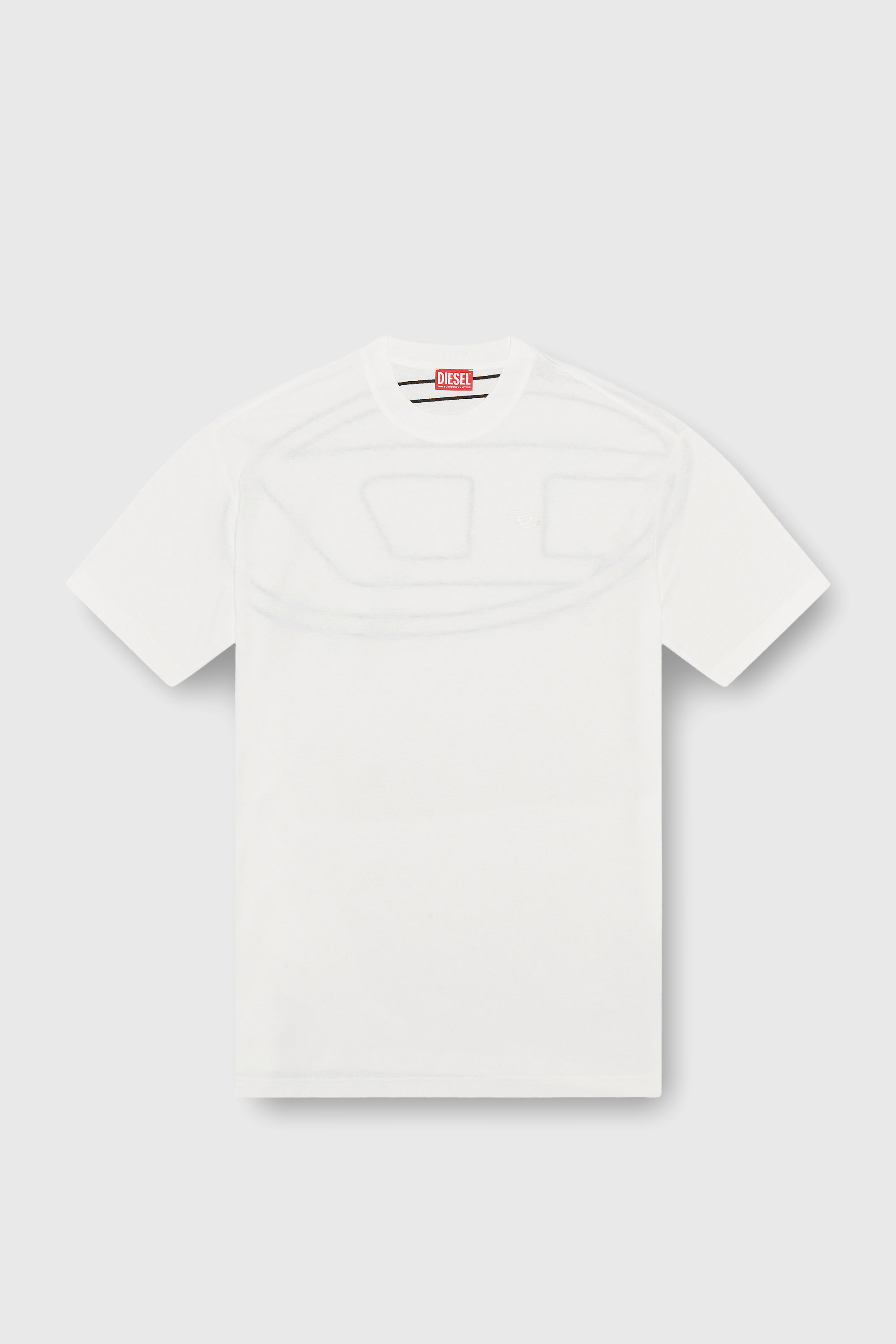 Diesel - T-BOGGY-MEGOVAL-D, Herren T-Shirt mit gro&szlig;er Oval D-Stickerei in Wei&szlig; - 2