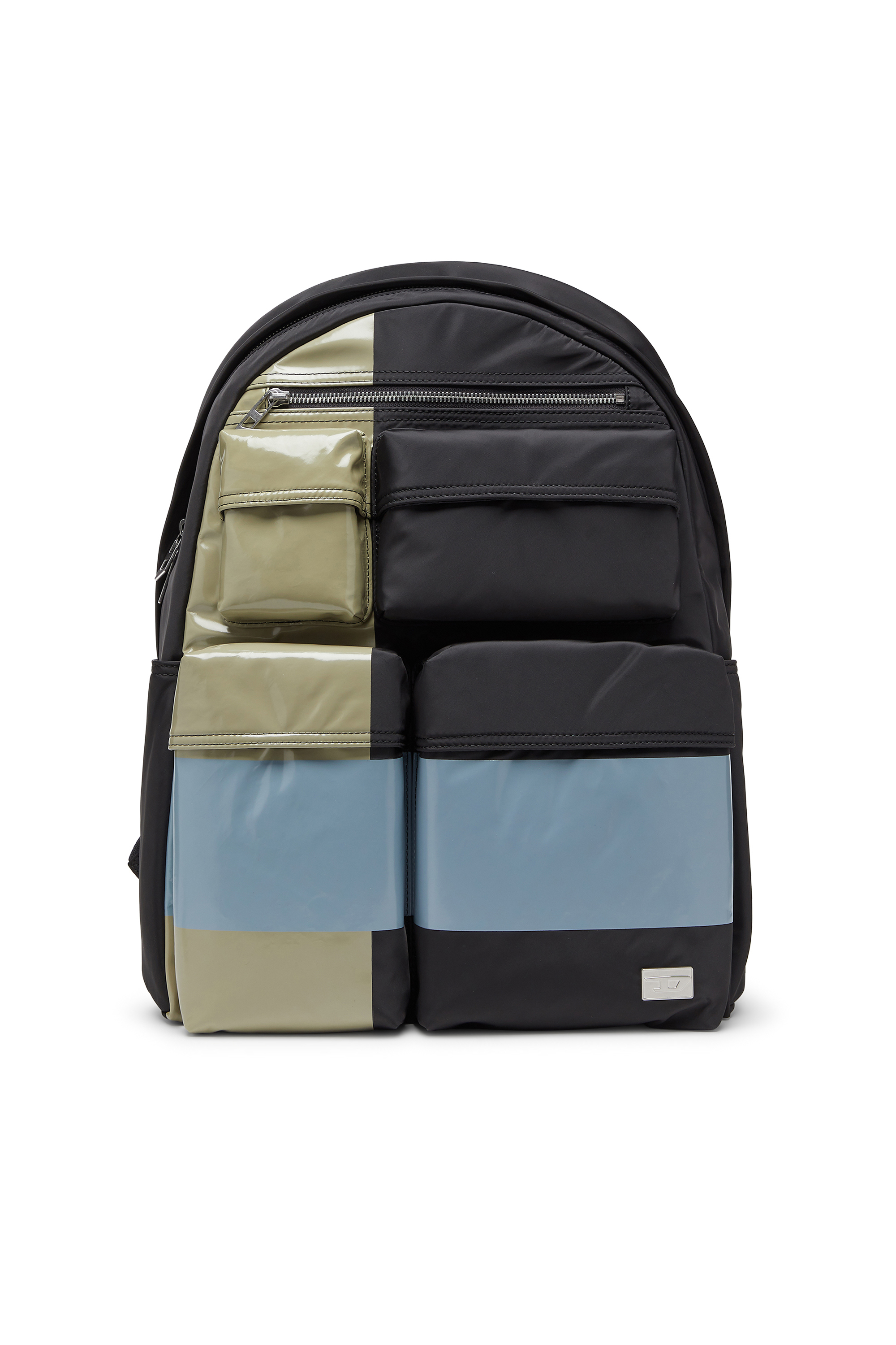 Diesel - MULTI-PKTS BACKPACK X, Unisex Multi-Pkts - Color-block Rucksack mit mehreren Taschen in Schwarz/Gr&uuml;n - 1