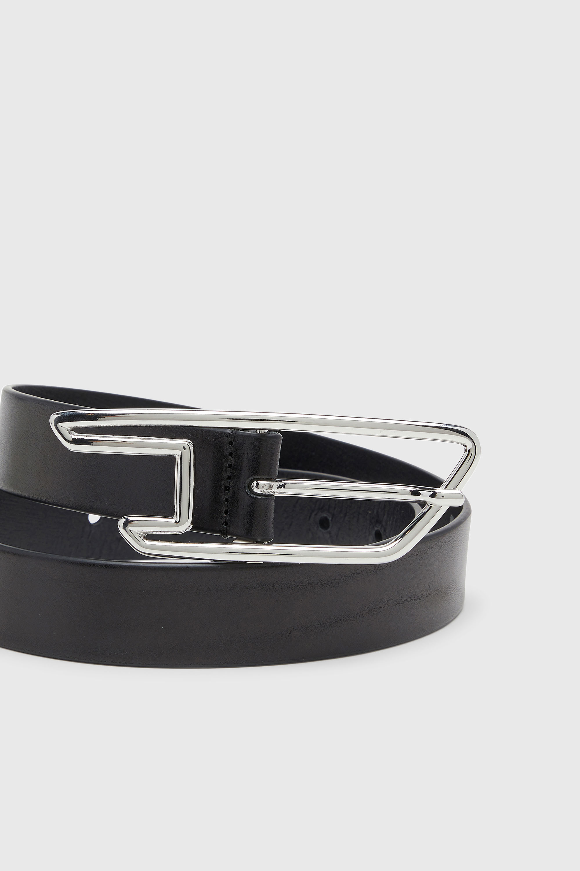 Diesel - B-D LINE W 30, Damen 3 cm G&uuml;rtel aus pull-up Leder in Schwarz - 3