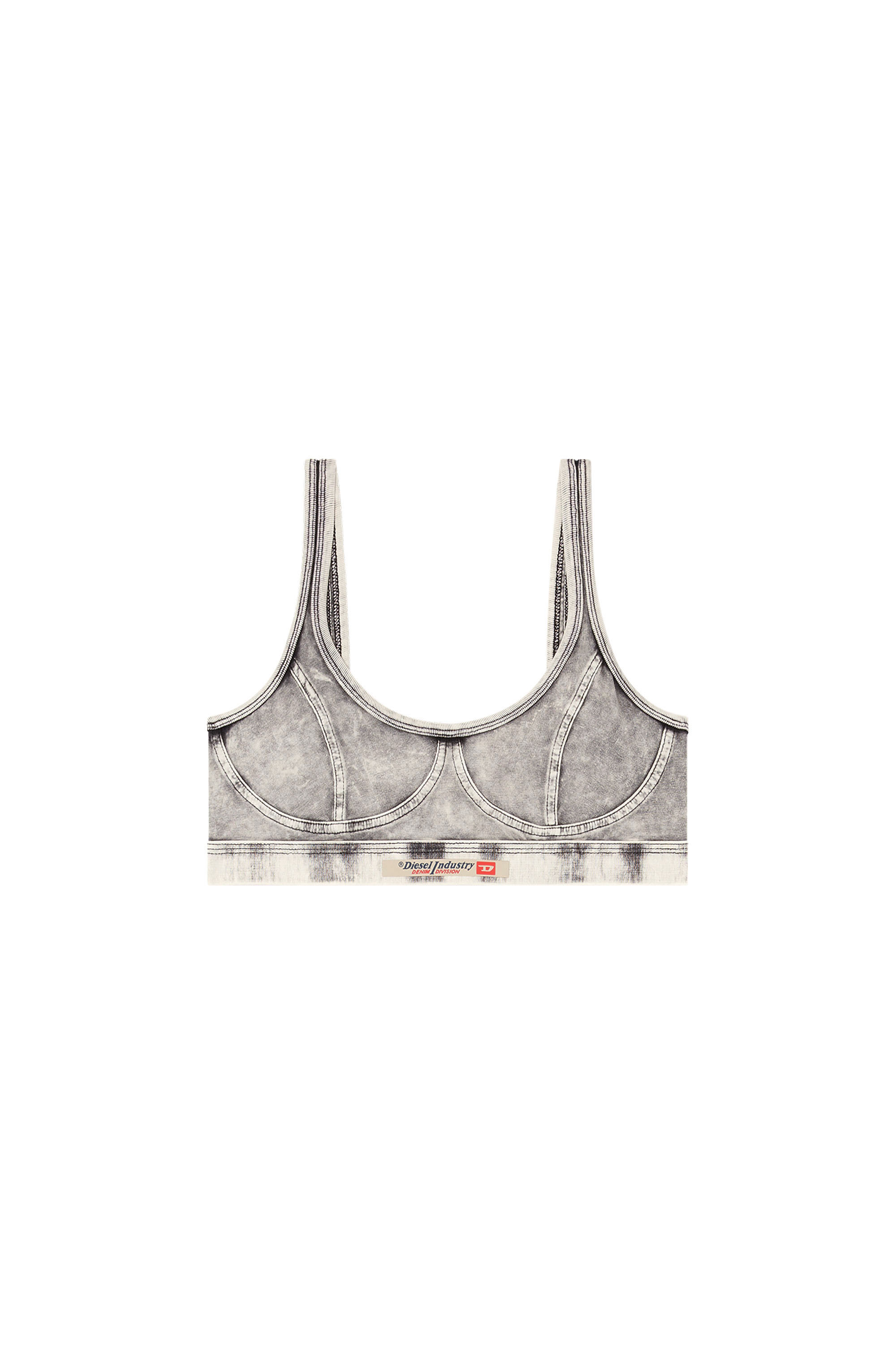 Diesel - KASSIE-DNM, Damen Bralette aus Jersey in Denim-Optik in Grau - 3