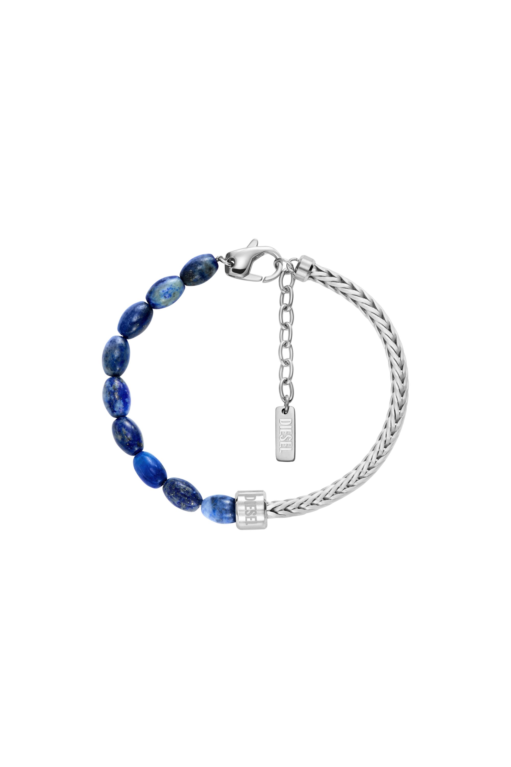 Diesel - DX1713040, Unisex Armband mit Lapislazuli-Perlen in Silber/Blau - 1
