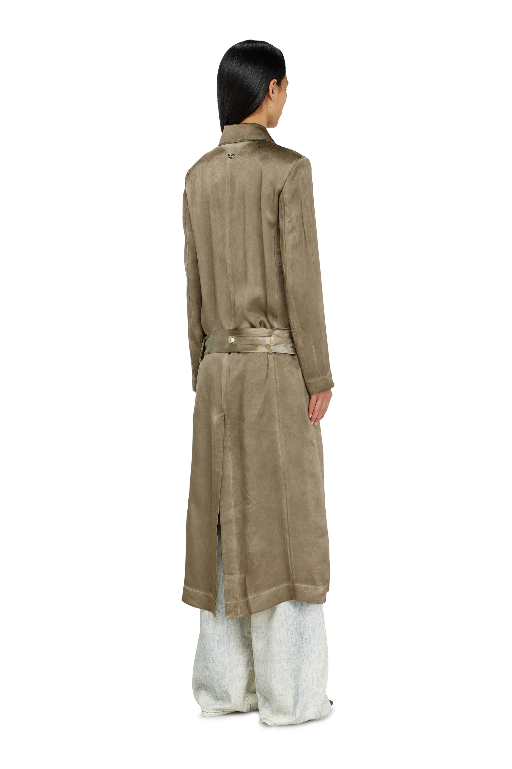 Diesel - G-LADES, Damen Trenchcoat aus geknittertem Satin in null - 4