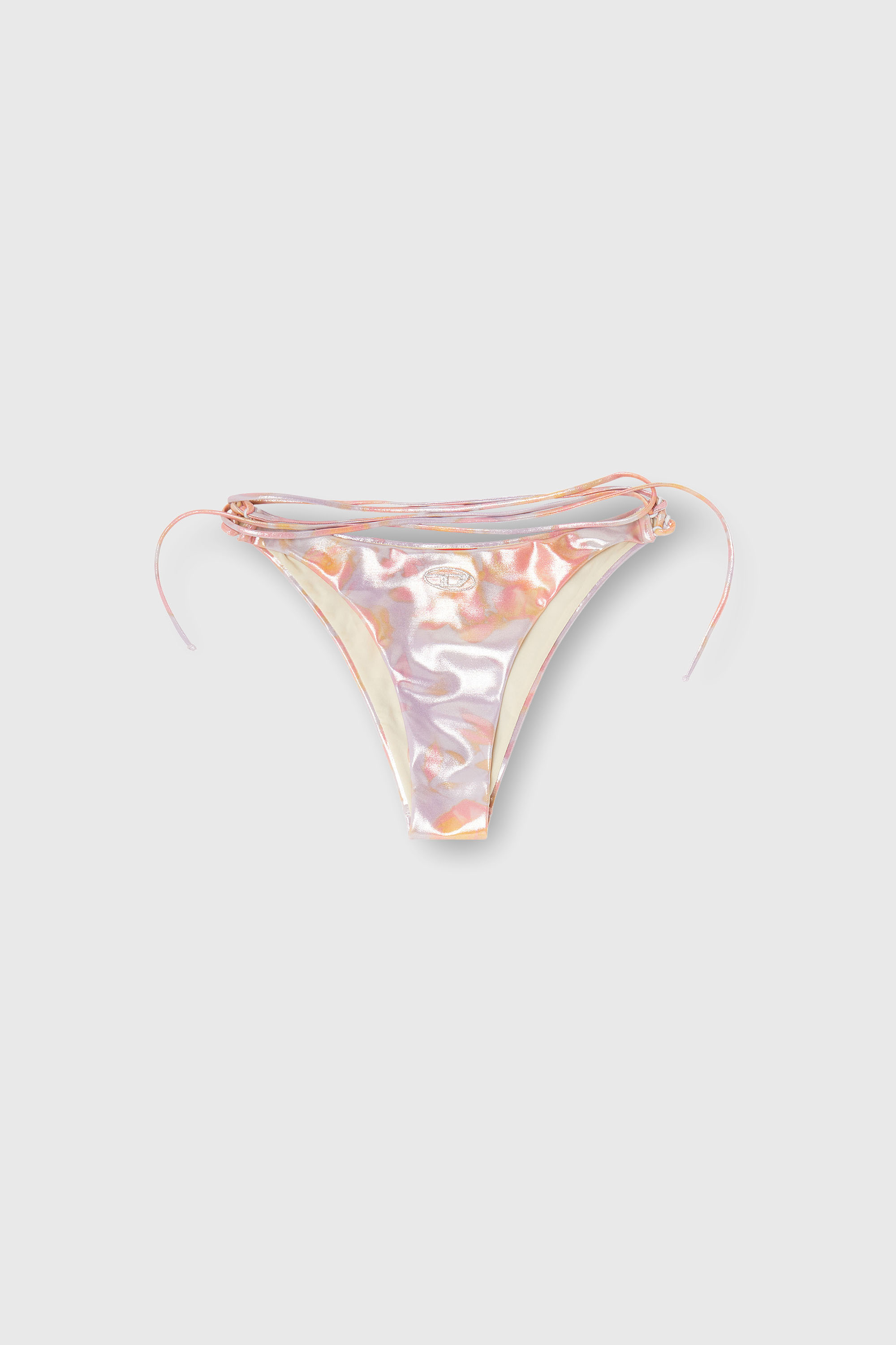 Diesel - GIUSY-UTLT, Damen Metallische Strappy-Bikinihose mit Blumenprint in Lila - 2