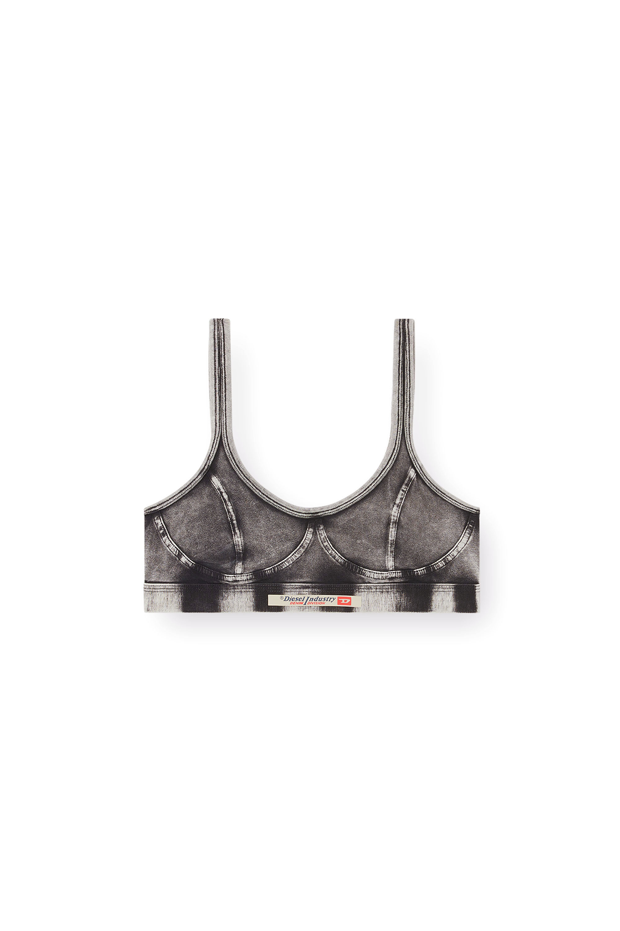 Diesel - KASSIE-DNM, Damen Bralette aus Jersey in Denim-Optik in Schwarz - 3