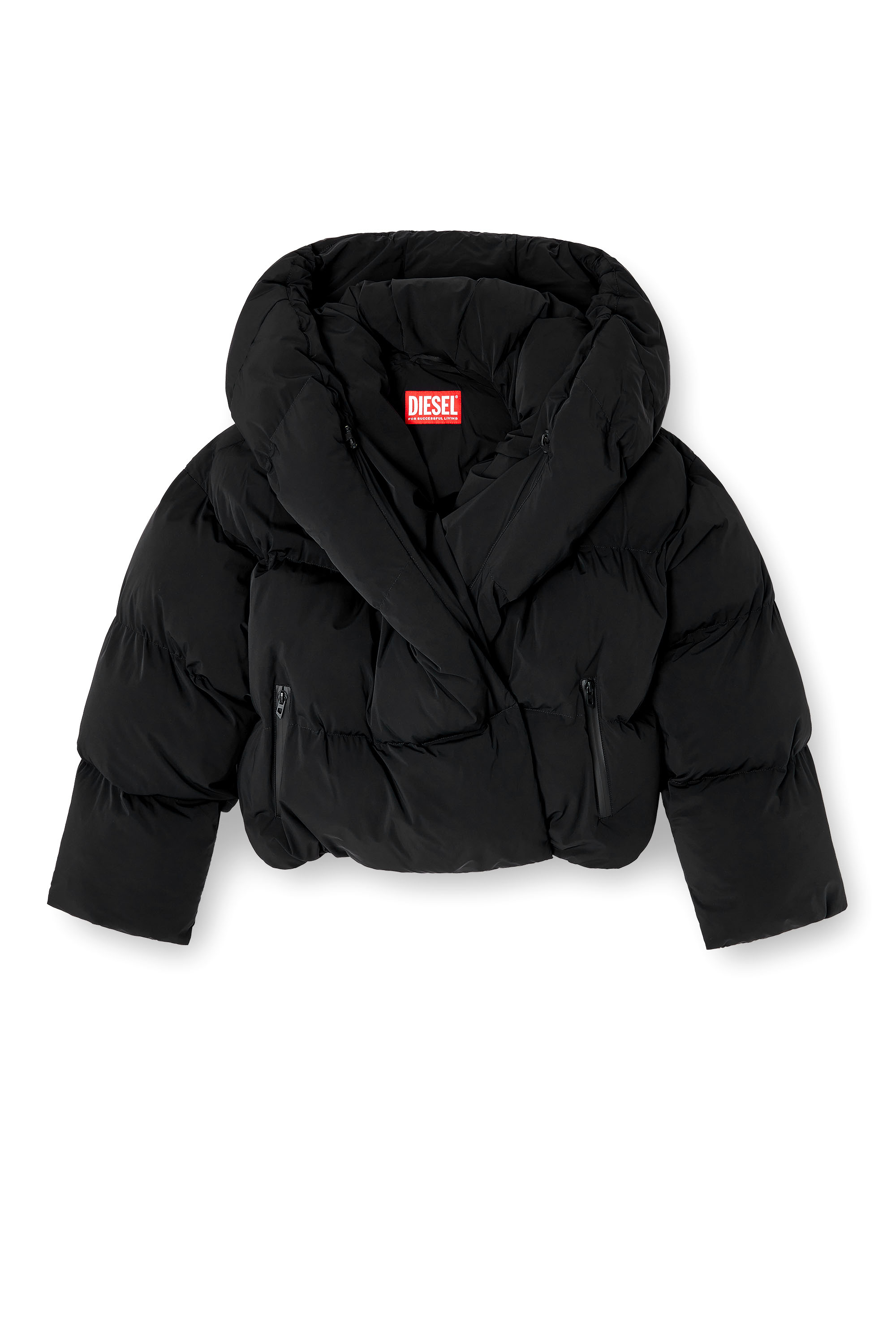 W-ILEY-T1, Schwarz Diesel - W-ILEY-T1, Damen Wickel-Daunen-Jacke aus Bi-Stretch-Nylon in Schwarz - 2