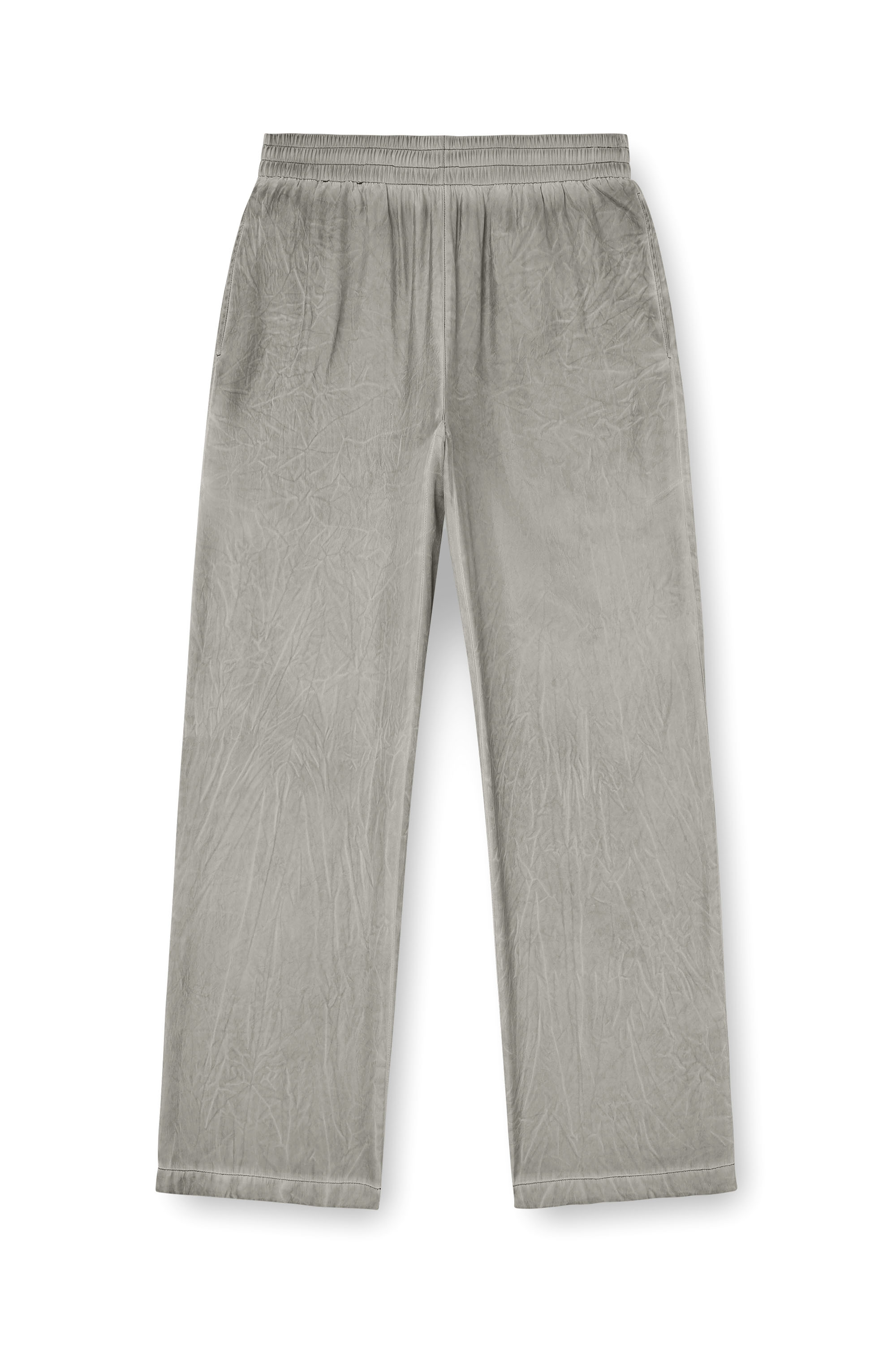 Diesel - P-LEON, Unisex Fließendes Knitter-Trackhose in Grau - 4