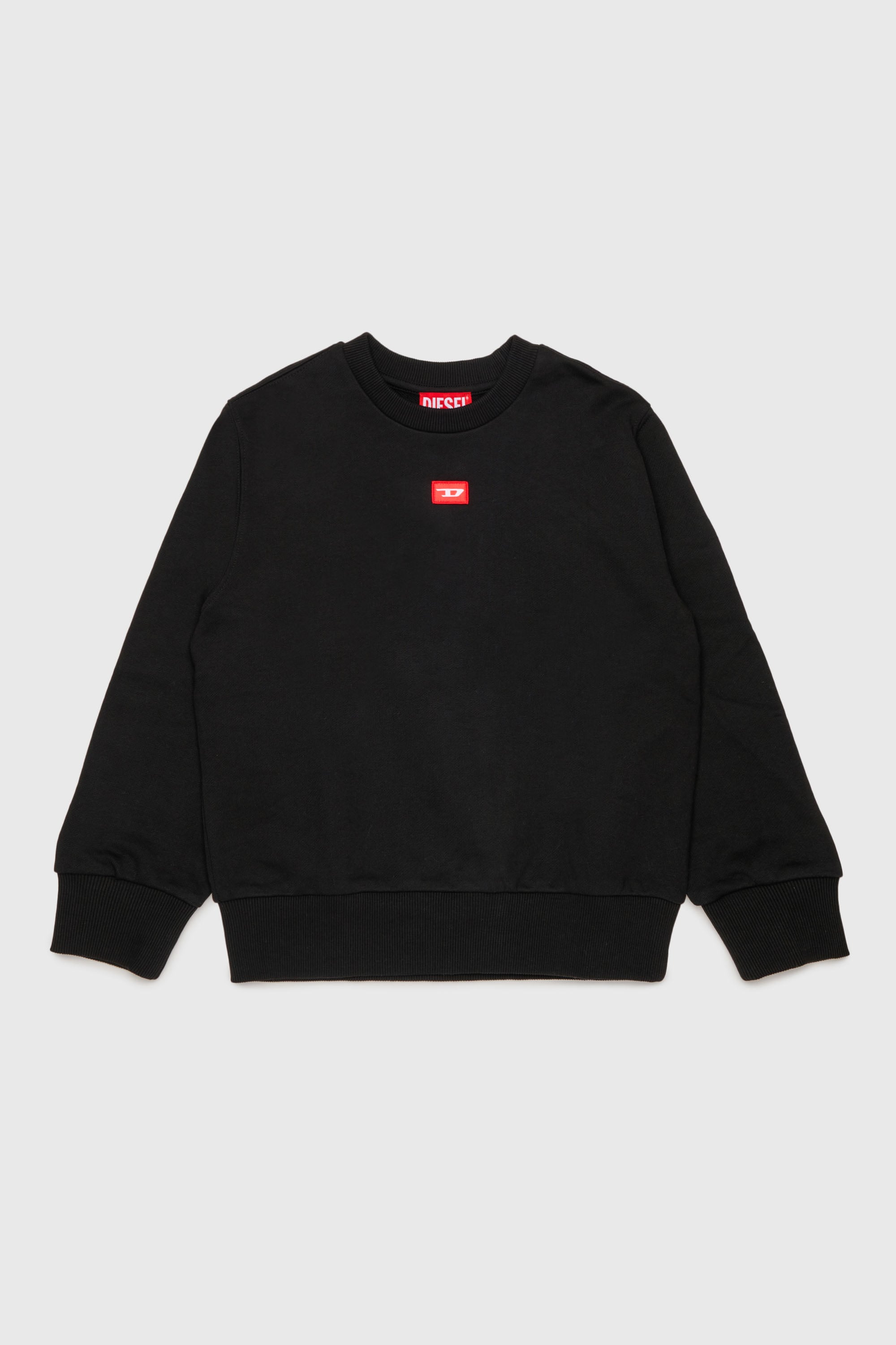 Diesel - SXGIN OVER, Unisex Sweatshirt mit kleinem Logo-Aufn&auml;her in Schwarz - 1