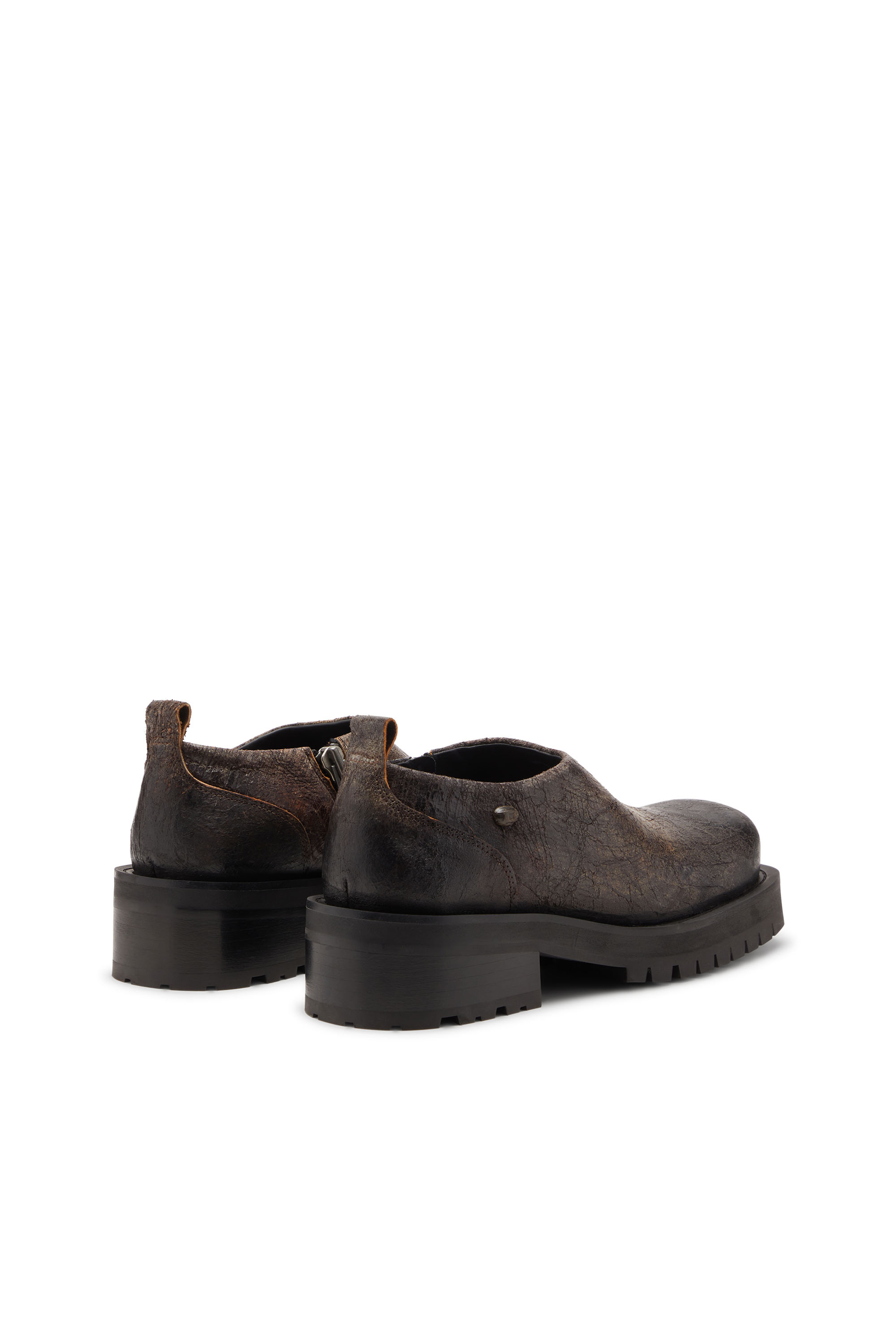 Diesel - D-TEXAN CLOG, Herren D-Texan-Schuhe mit Reißverschluss aus Wildleder in vielgetragener gerissener Optik in Braun - 3