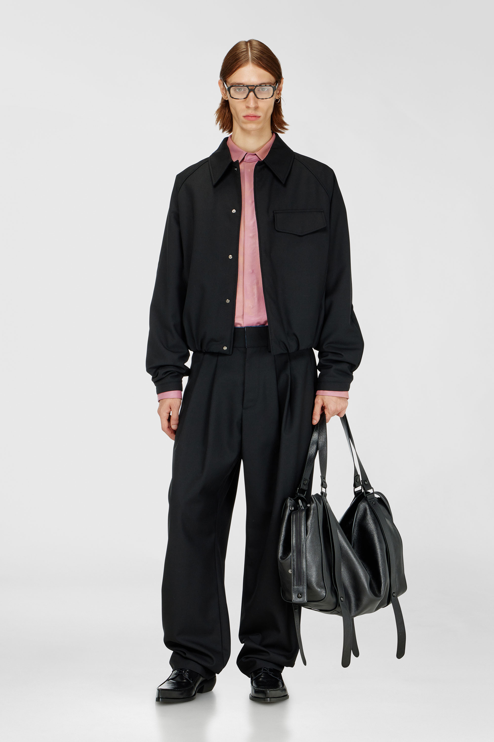 Bomberjacke mit gerafftem Woll-Mix