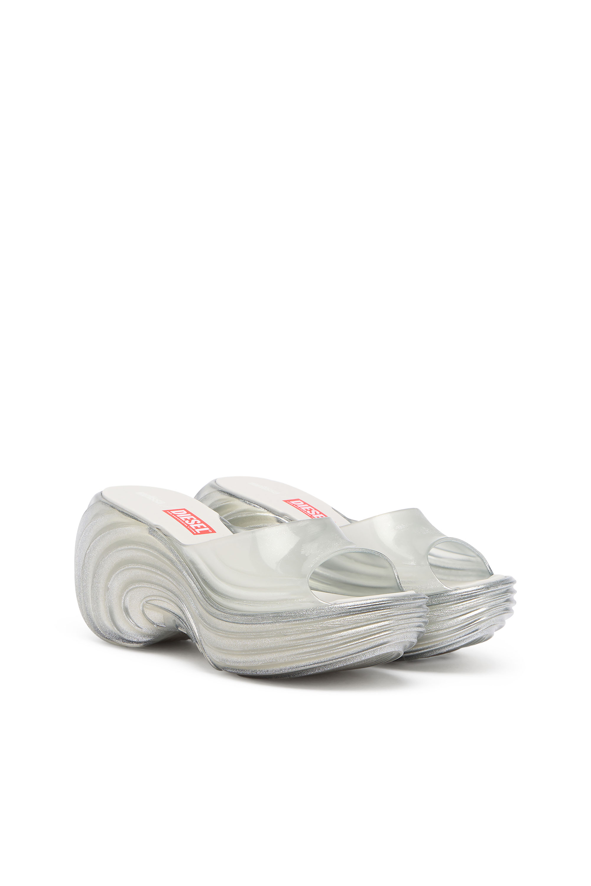 Diesel - MELISSA QUANTUM PLATFORM, Damen Plateau-Pantolette aus Melflex&reg; in Silber - 3