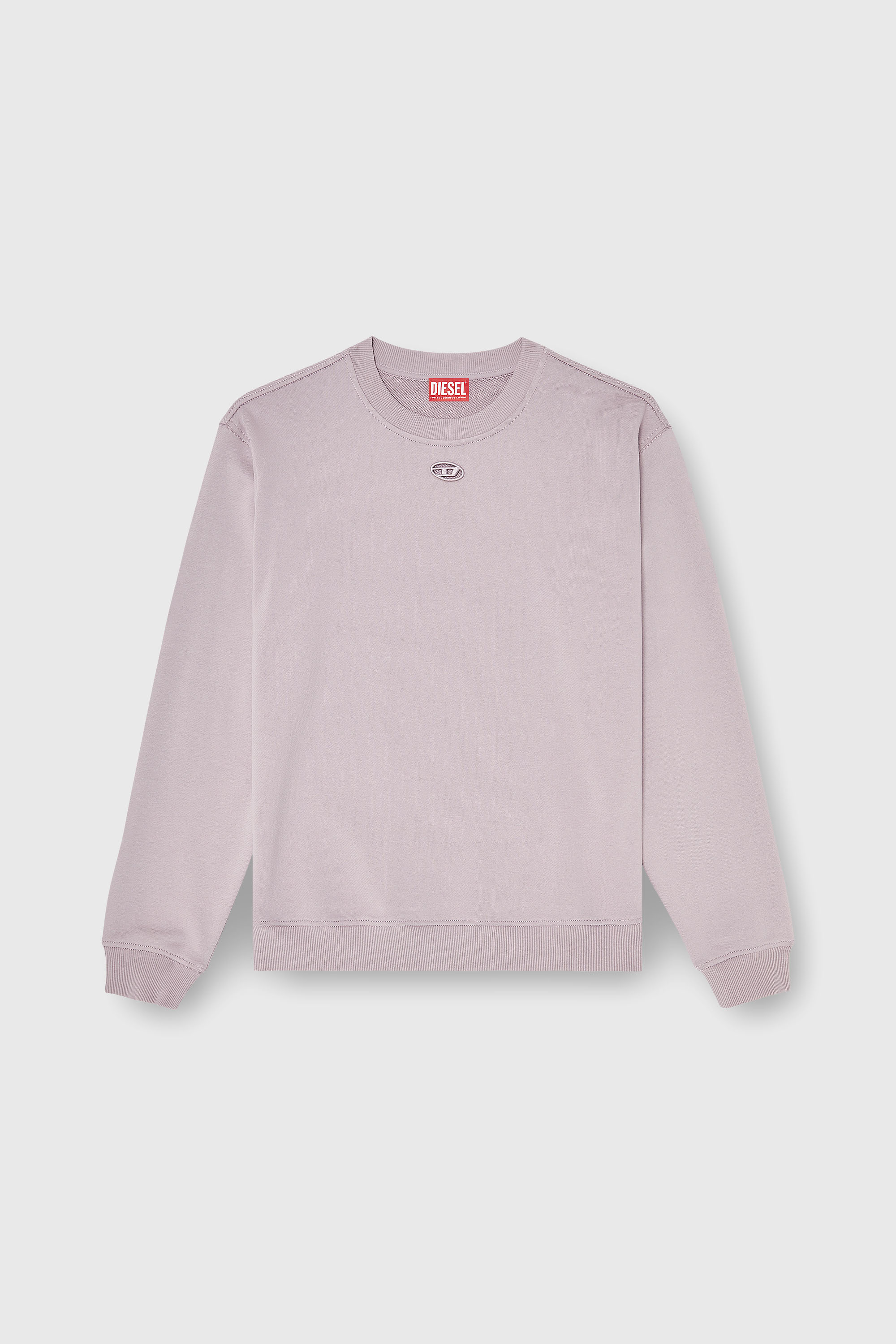 Diesel - F-NORMY-OD, Damen Baumwollsweatshirt mit ovaler D-Stickerei in Lila - 2
