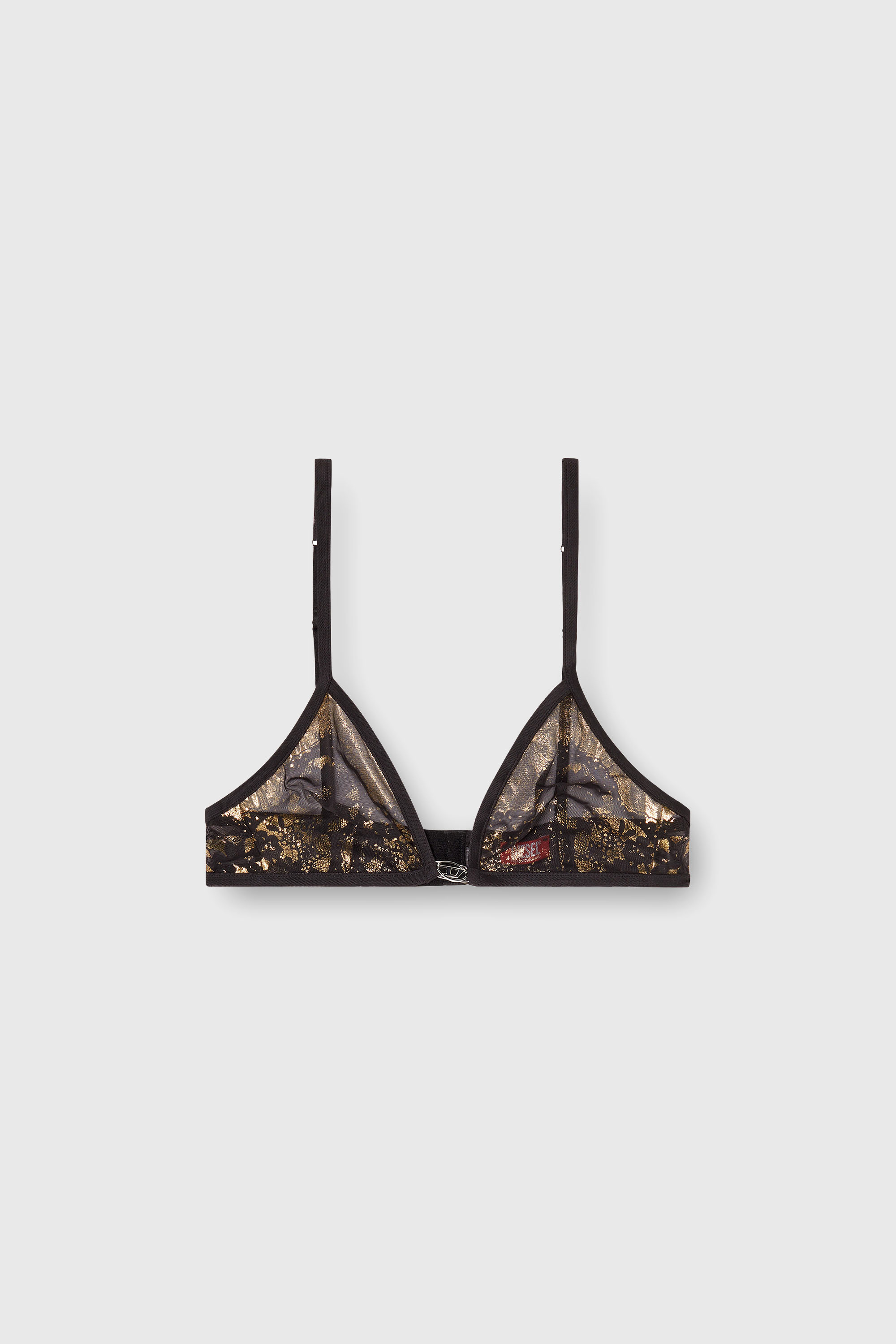 Diesel - LUNA-GFT, Damen Bralette aus Stretch-T&uuml;ll mit Metallic-Effekt in Schwarz/Gold - 2