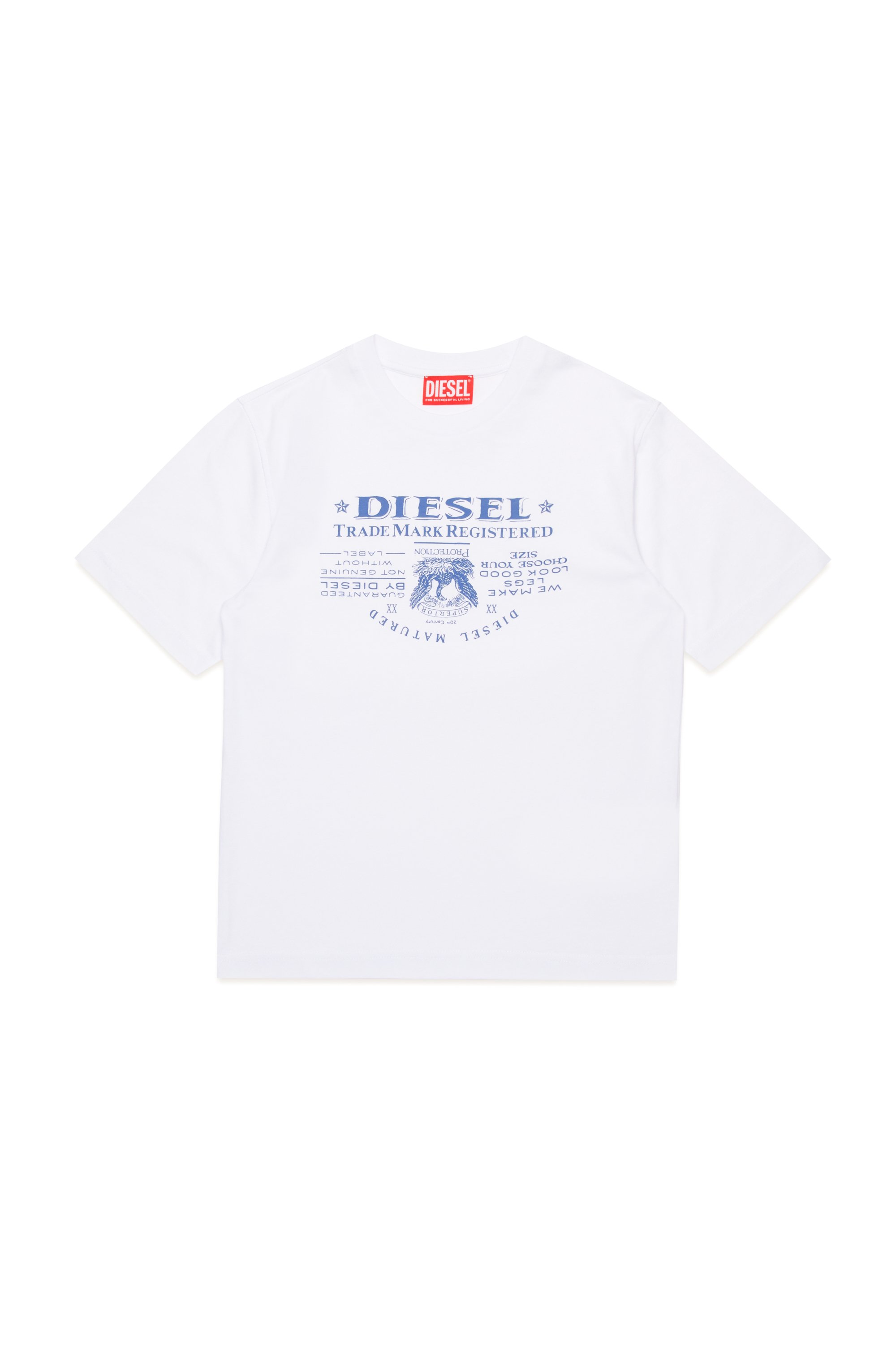 Diesel - TJUSTL4 OVER, Herren T-Shirt mit Jacron Patch-Print in Weiß - 1