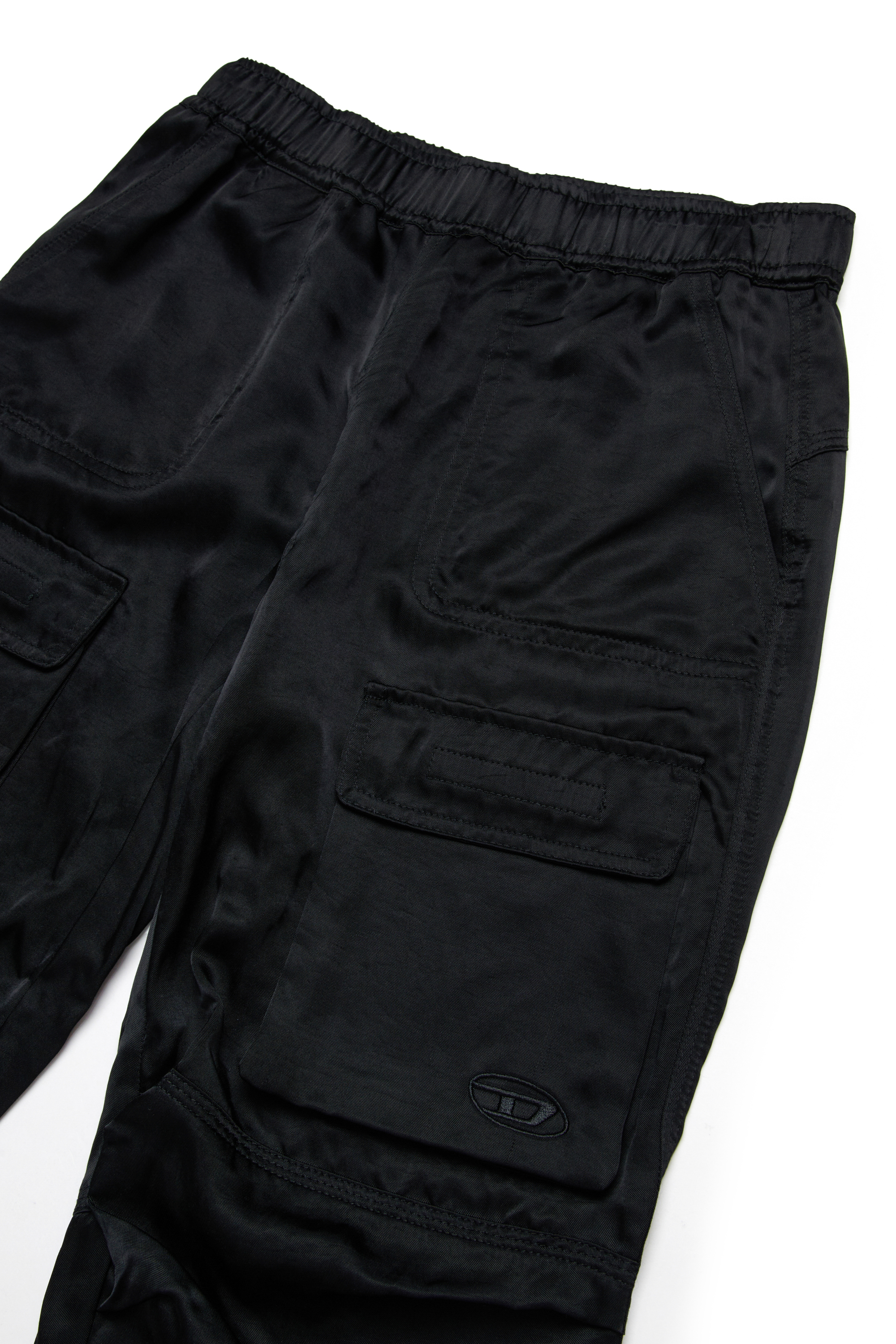 Diesel - PMIRTAS, Damen Cargohose aus Satin mit Oval D in Schwarz - 3