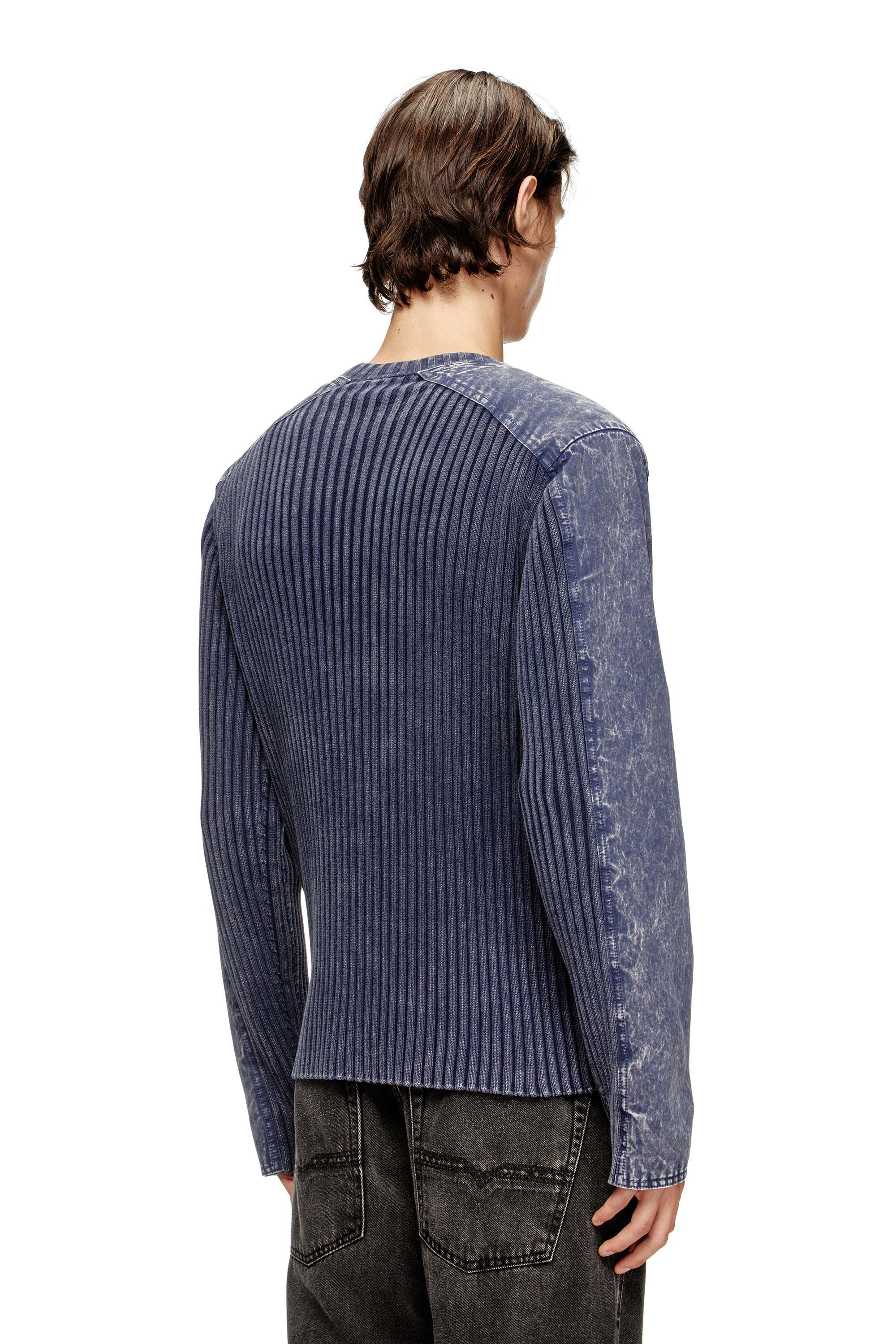 Diesel - K-MATTY, Herren Cardigan mit Reißverschluss und Ärmelbündchen aus Denim in null - 4