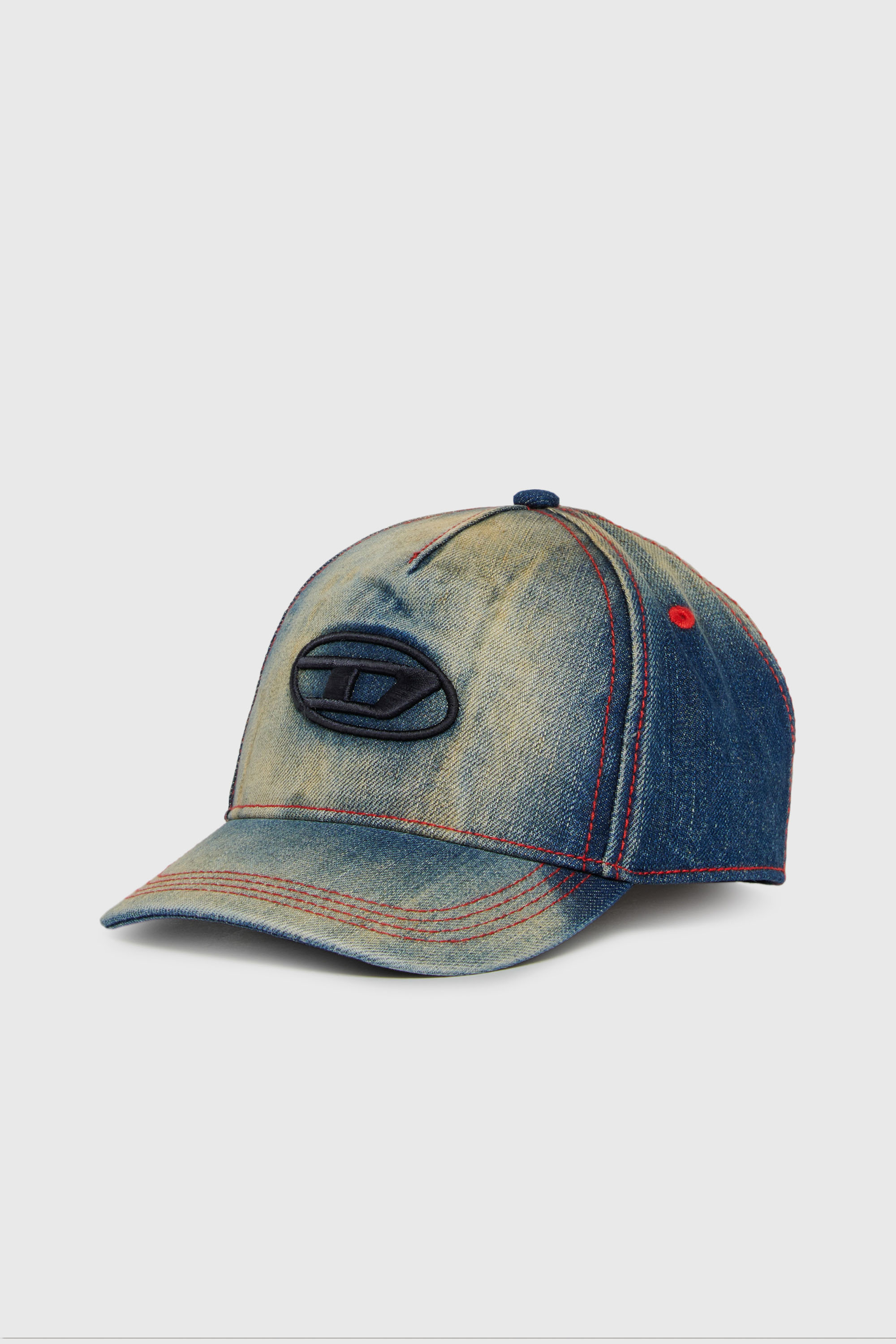 Diesel - FIMEN, Unisex Baseballcap aus faded denim mit Oval D Stickerei in Mittelblau - 1