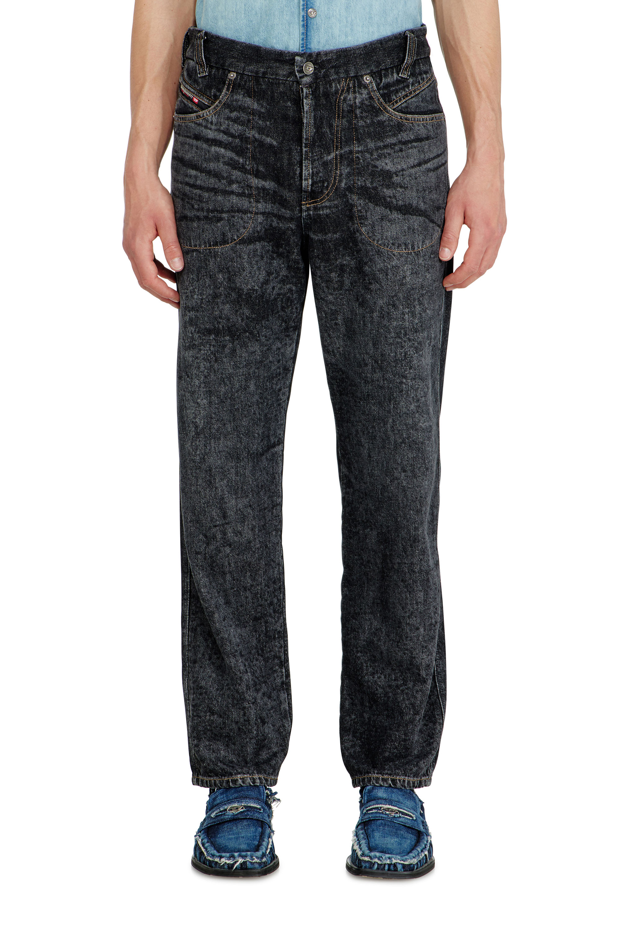 Diesel - Herren Relaxed Jeans D-Marcus 09Q24, Schwarz/Dunkelgrau - 1