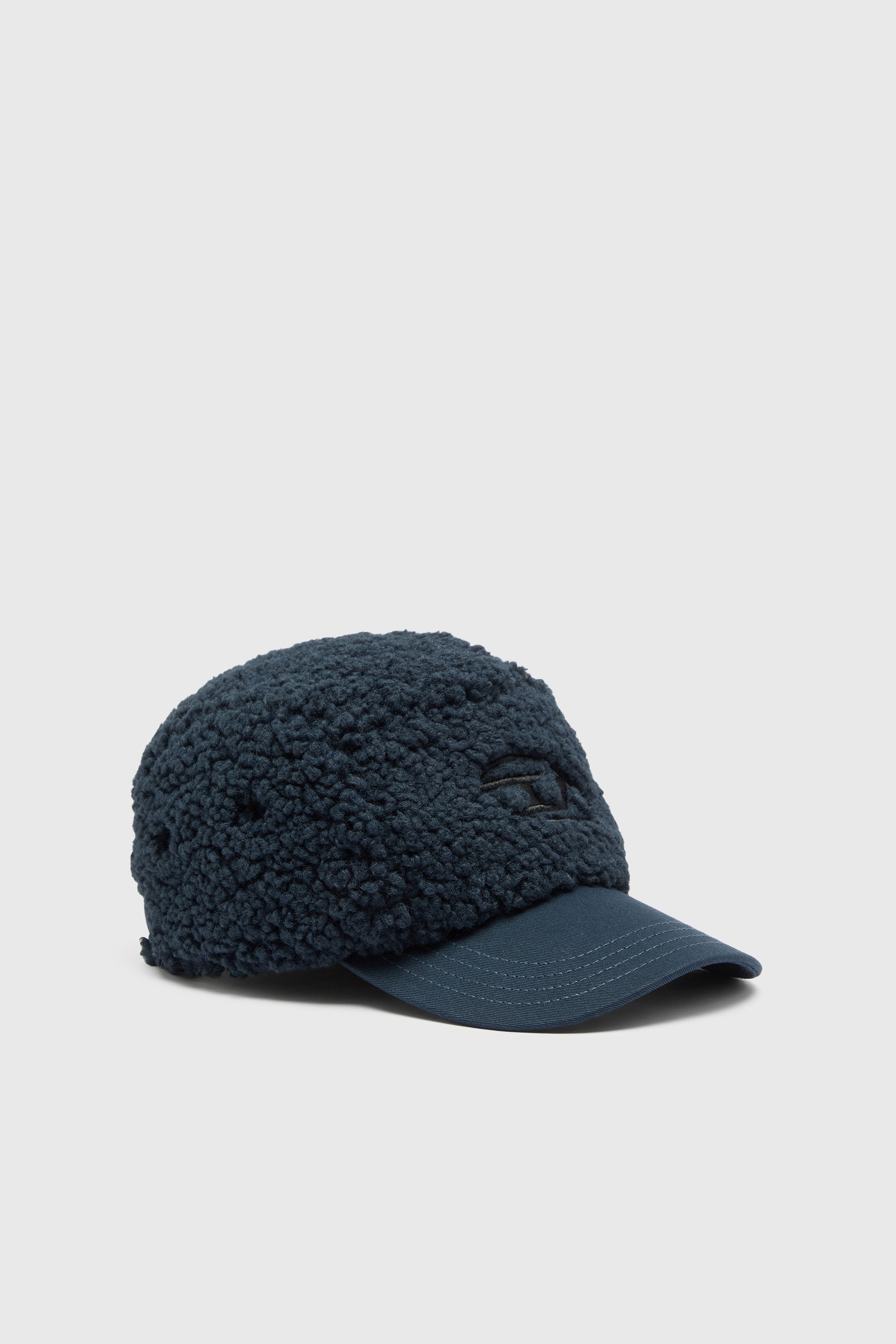 Diesel - C-TED, Man's Sherpa baseball cap with Oval D embroidery in Dark Blue - 1