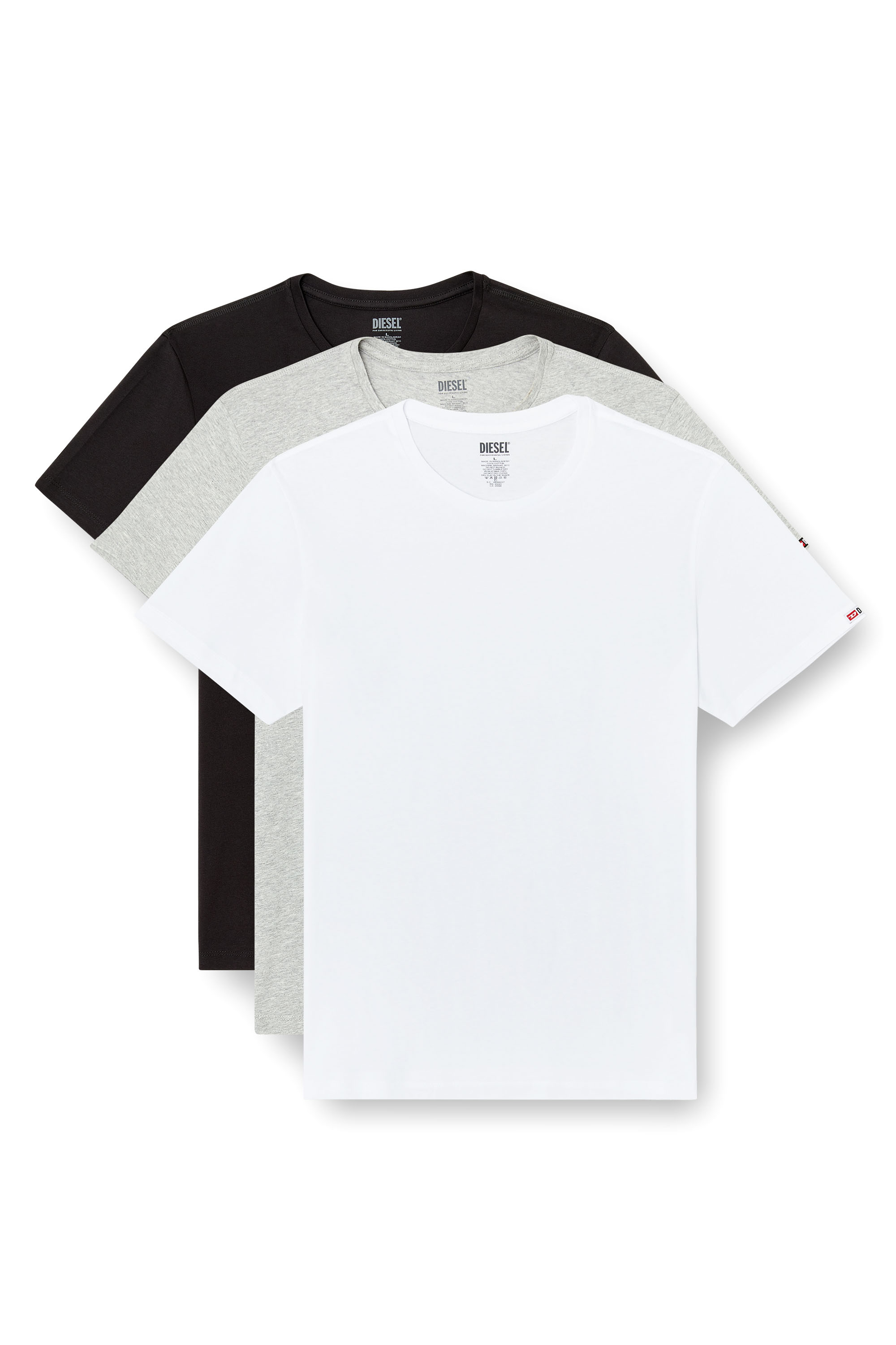 Diesel - RANDAL-D-CORE-3PACK, Herren Set aus 3 T-Shirts aus Baumwolle in Weiss/Grau - 1