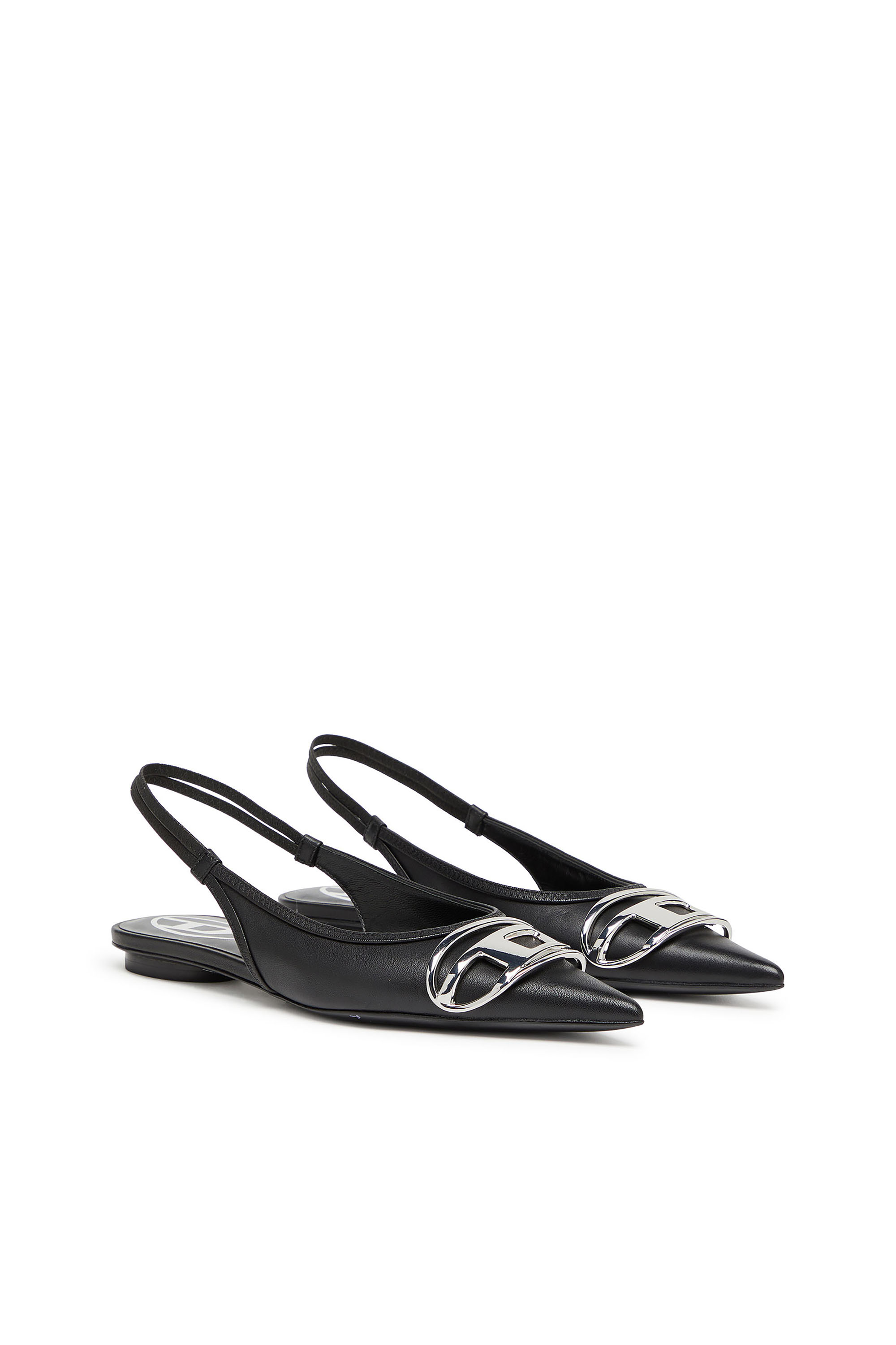 Diesel - D-VENUS SB BAL, Damen Flache Slingback-Schuhe aus Nappa-Leder in Schwarz - 2
