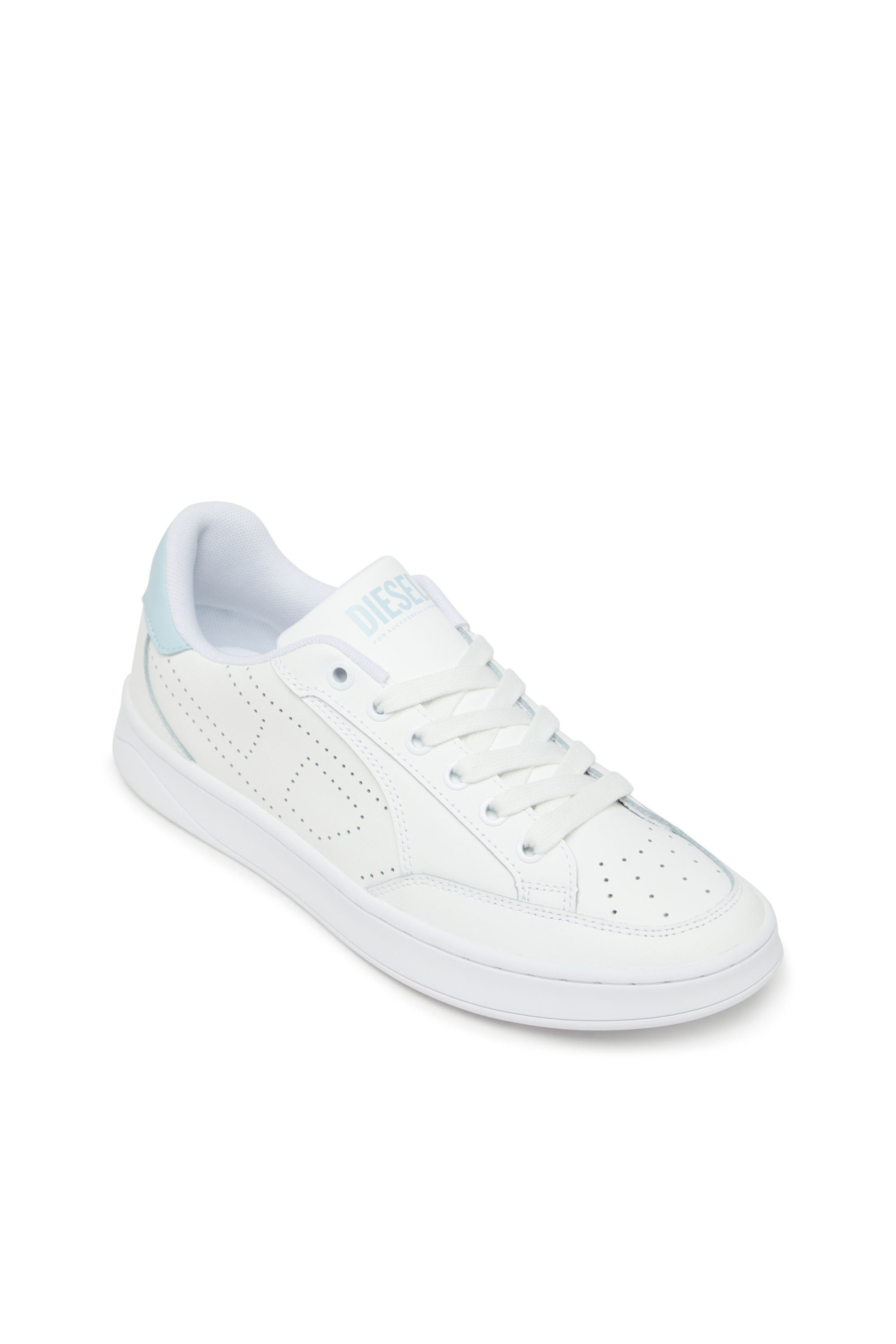 Diesel - S-DAKOTA LOW W, Damen S-Dakota-Sneakers aus Leder mit perforiertem Logo in Weiss/Blau - 6