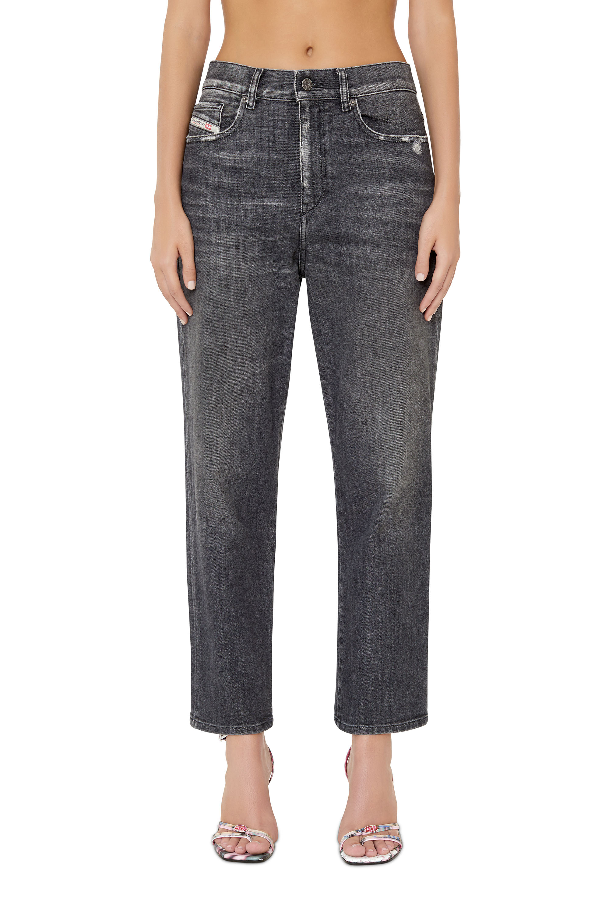 Diesel - 2016 D-Air 09E46 Boyfriend Jeans, Schwarz/Dunkelgrau - Image 1
