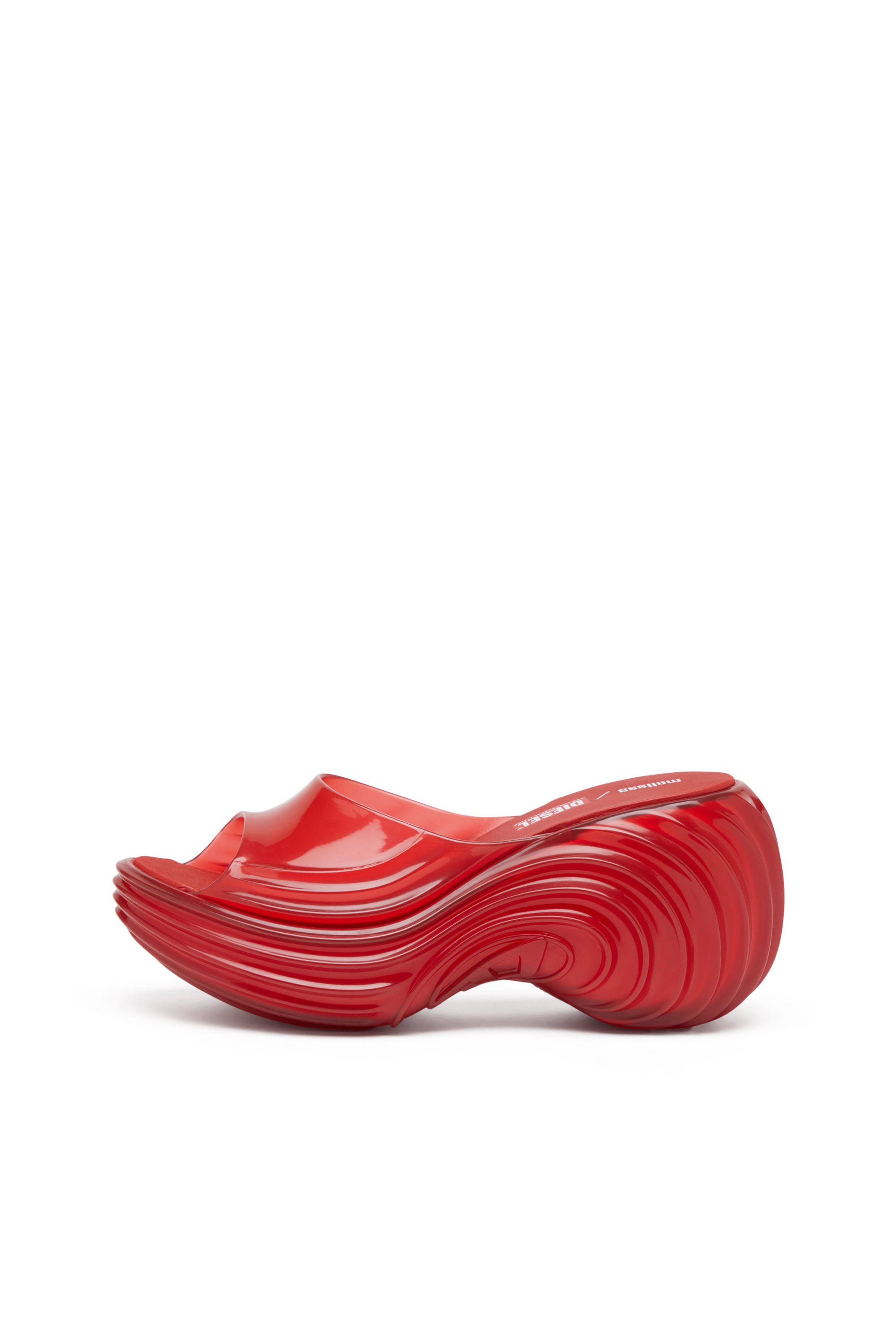 Diesel - MELISSA QUANTUM PLATFORM, Damen Plateau-Pantolette aus Melflex® in Rot - 3