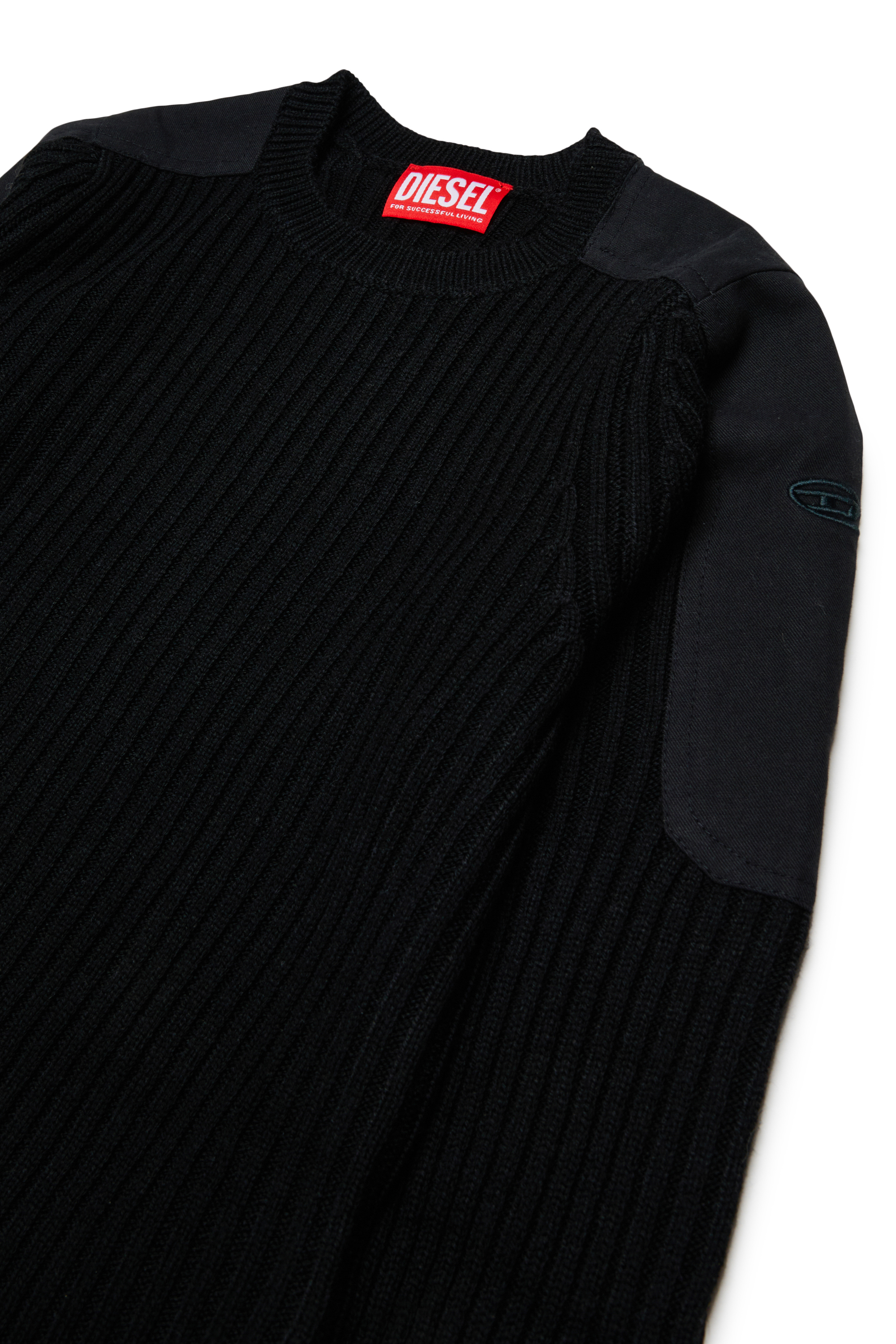 Diesel - KAMAR, Herren Ausgefranster Pullover aus Wollmischung in Schwarz - 3