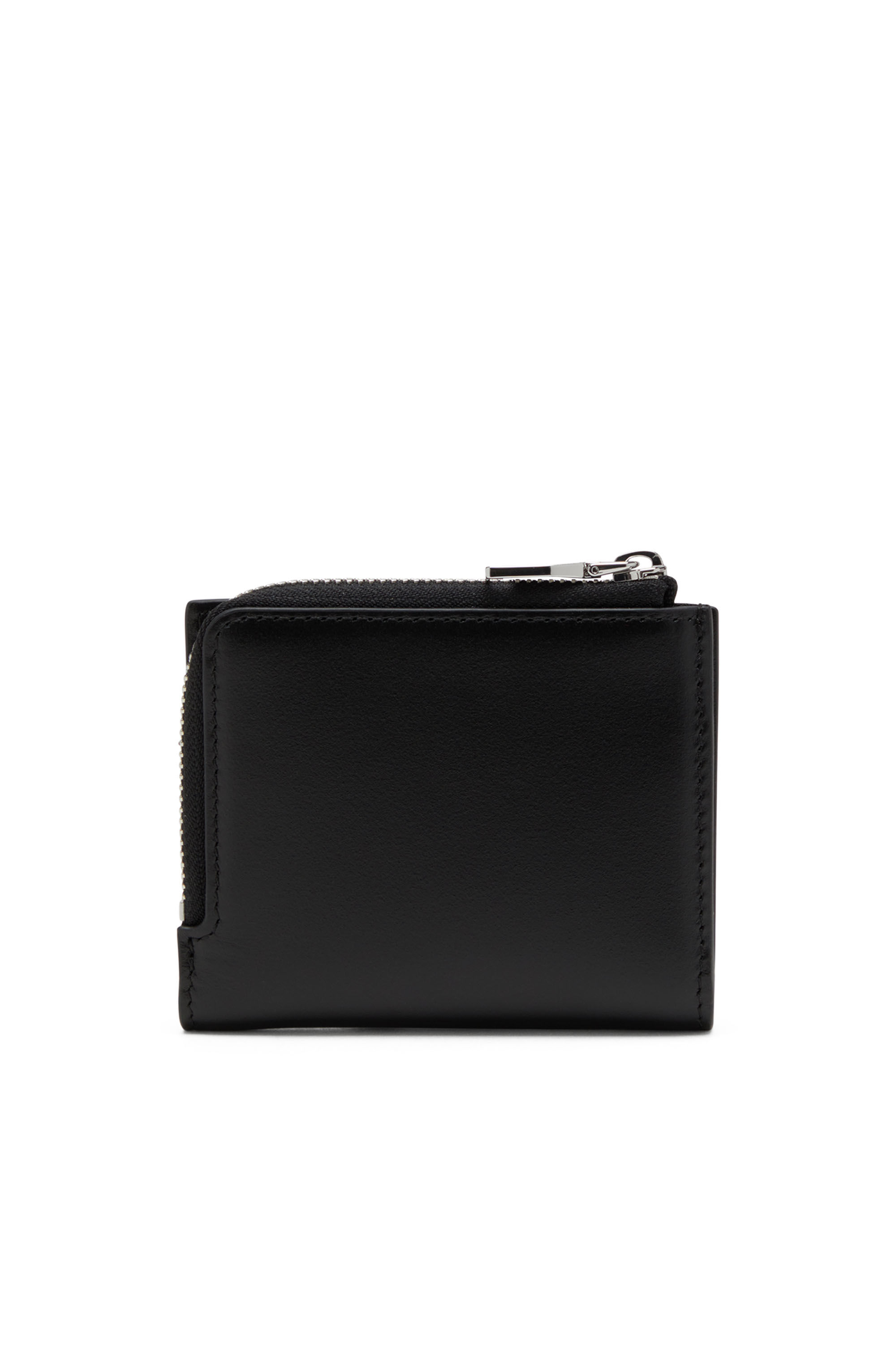 Diesel - 1DR CARD HOLDER ZIP L, Damen Bifold-Kartenetui aus Nappaleder in Schwarz - 2