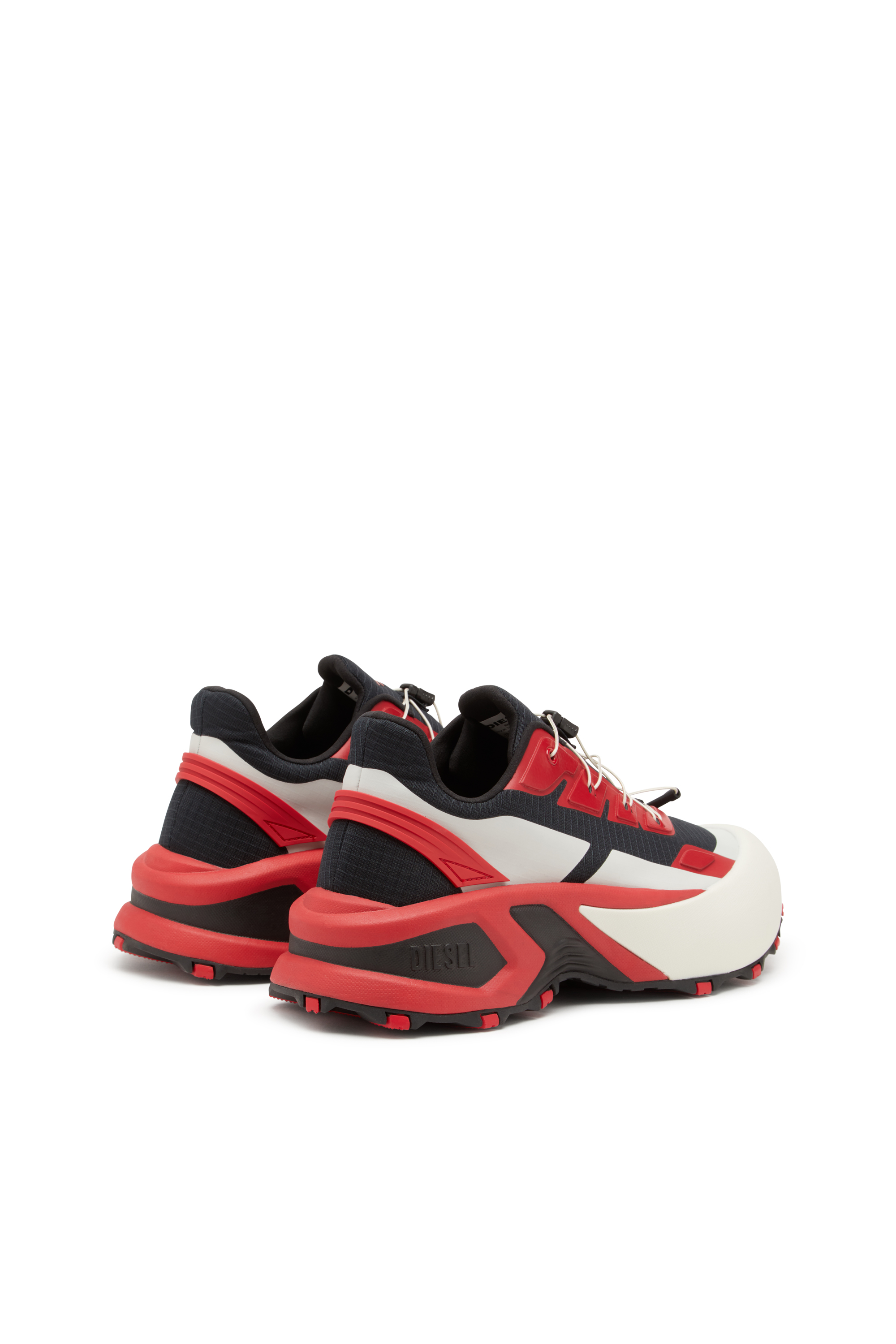 Diesel - D-CAGE RUNNER, Herren D-Cage Runner-Sneakers aus TPU-besetztem Ripstop in Schwarz/Rot - 3