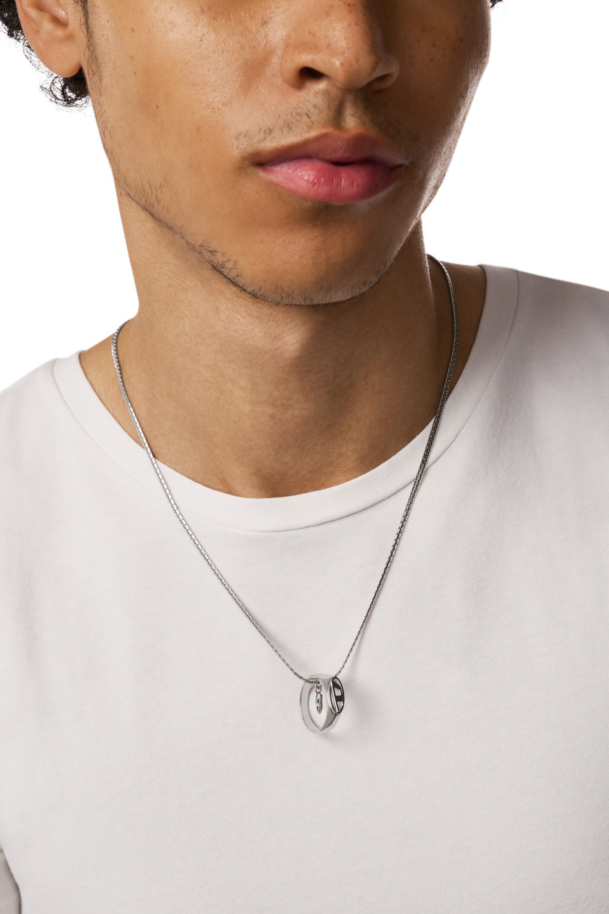 Diesel - DX1644040 JEWELLERY, Unisex Anhänger-Halskette aus Edelstahl in Silber - 5
