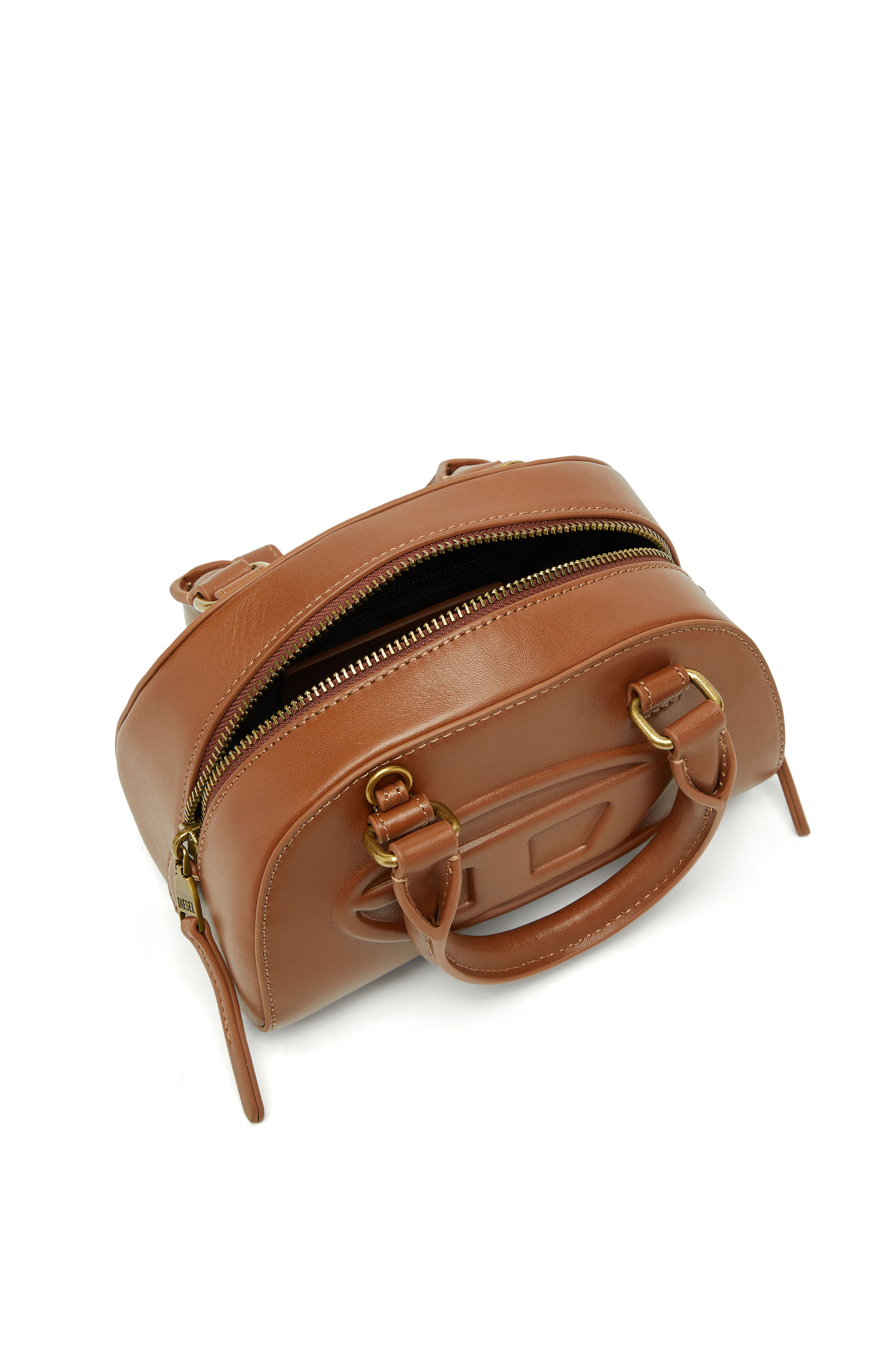 Diesel - 1DR DOME CROSSBODY, Damen 1DR Dome-Mini-Bowlingtasche aus Pull-up-Leder in Camel - 3