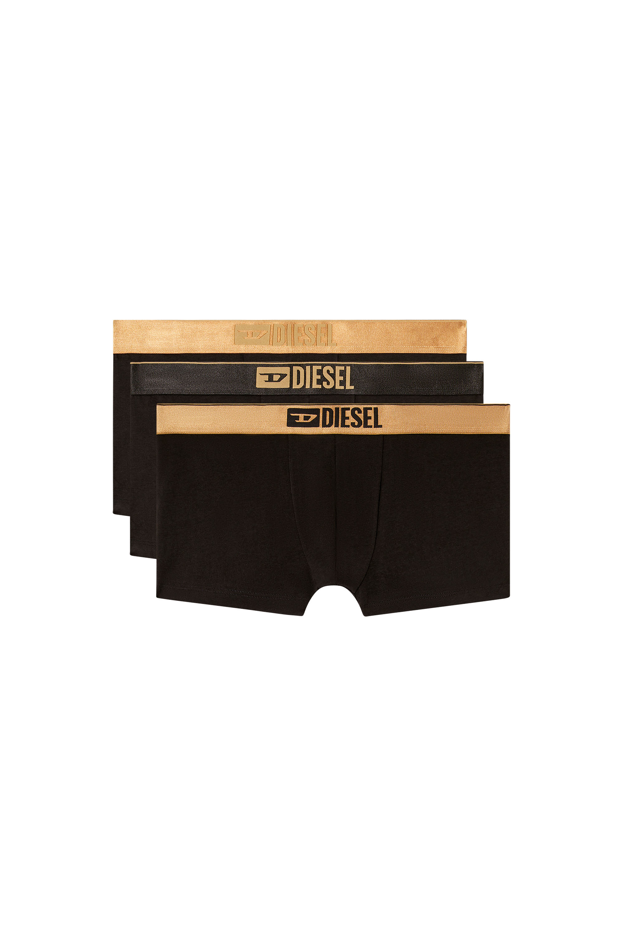 Diesel - DAMIEN-GFT-3PACK, Herren Metallic-Retropants im Dreierpack in Schwarz/Gold - 1