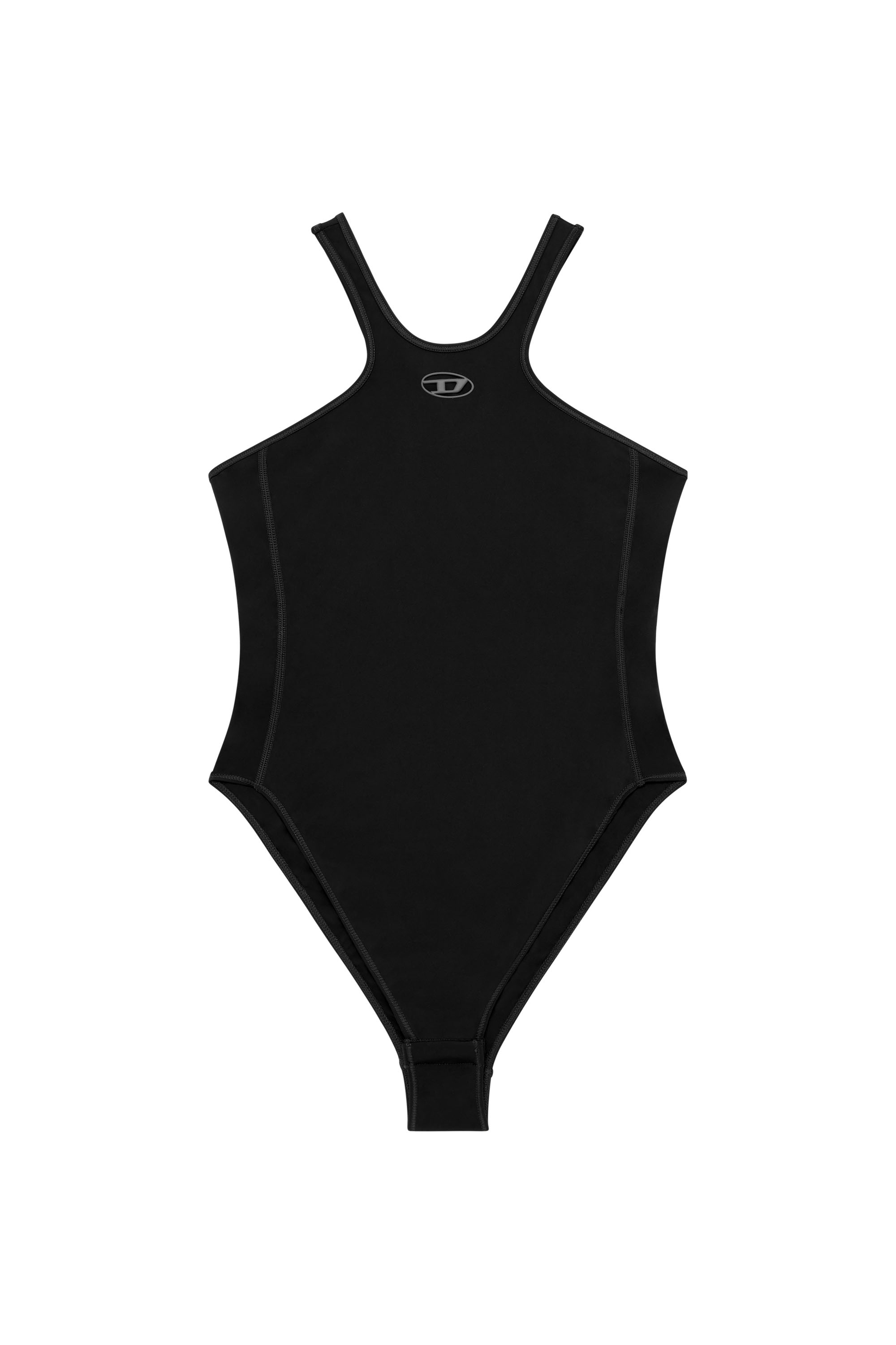 Diesel - CHRISTIE-UTLT, Damen Stretch-Bodysuit mit Oval D-Detail in Schwarz - 2