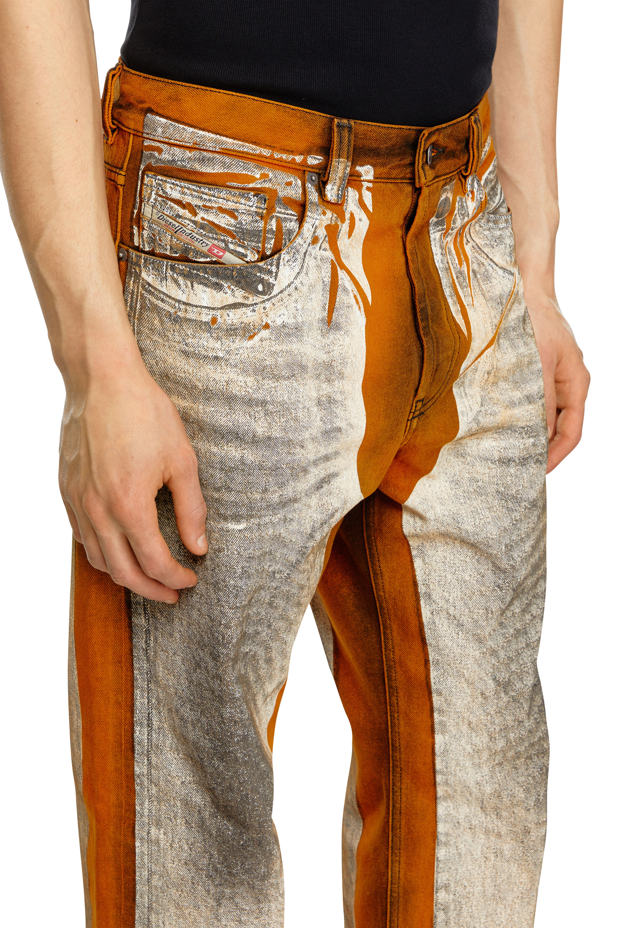 Diesel - Man Straight Jeans 2010 D-Macs 007U8, Black/Orange - Image 4