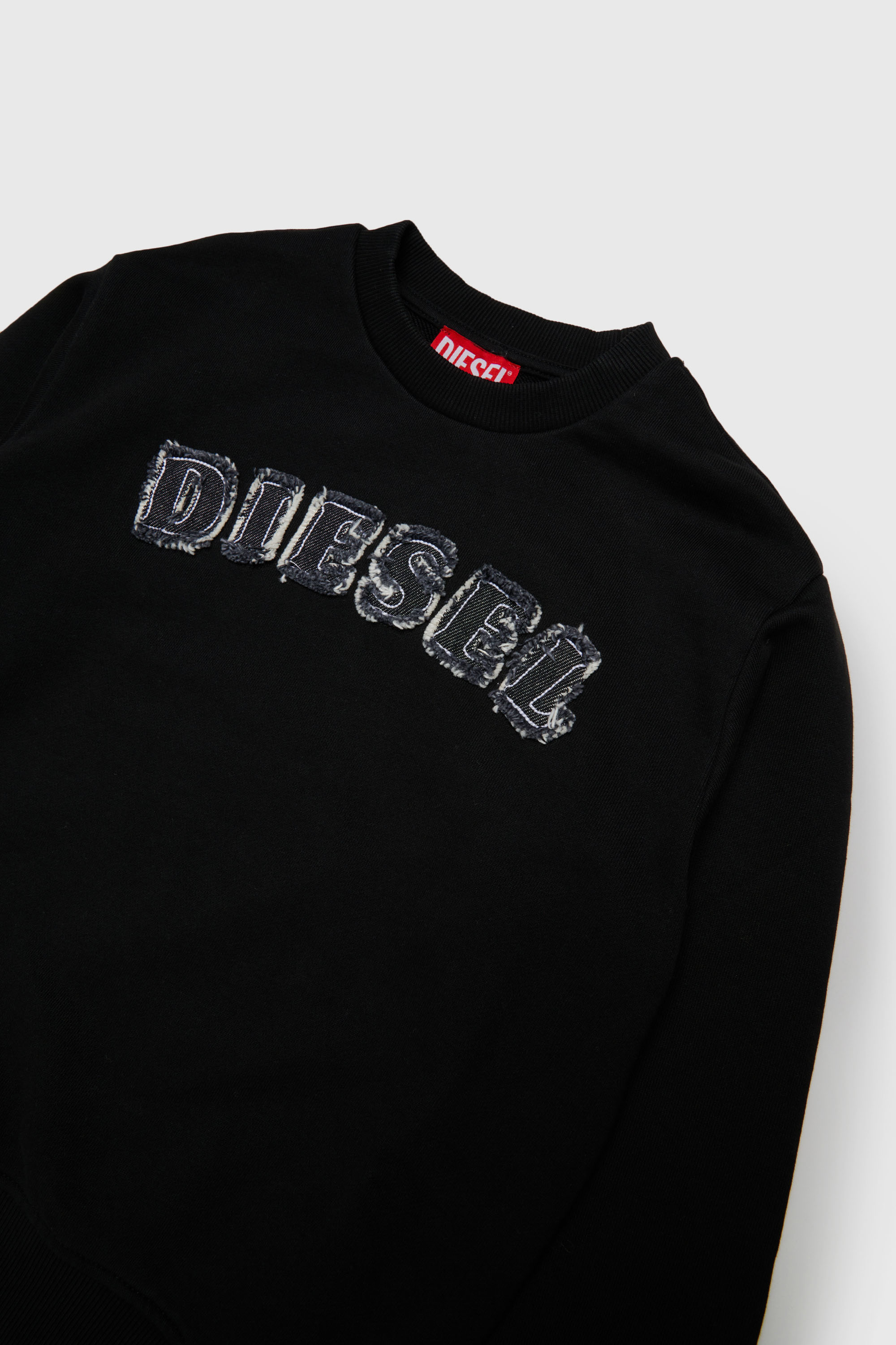 Diesel - SJEANS OVER, Herren Sweatshirt mit ausgefransten Logo-Buchstaben in Schwarz - 3